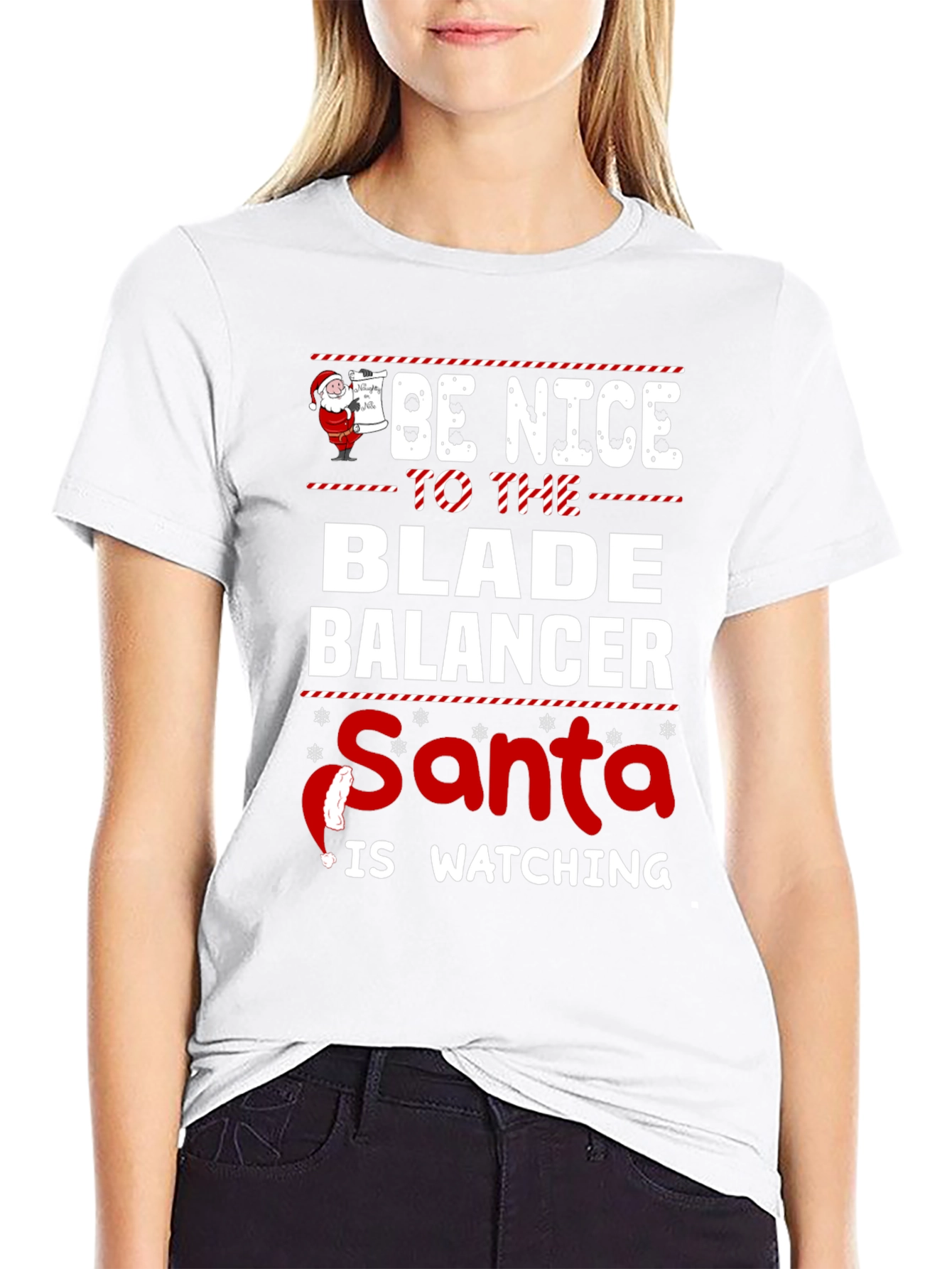Be Nice to The Blade Balancer Santa T-Shirt