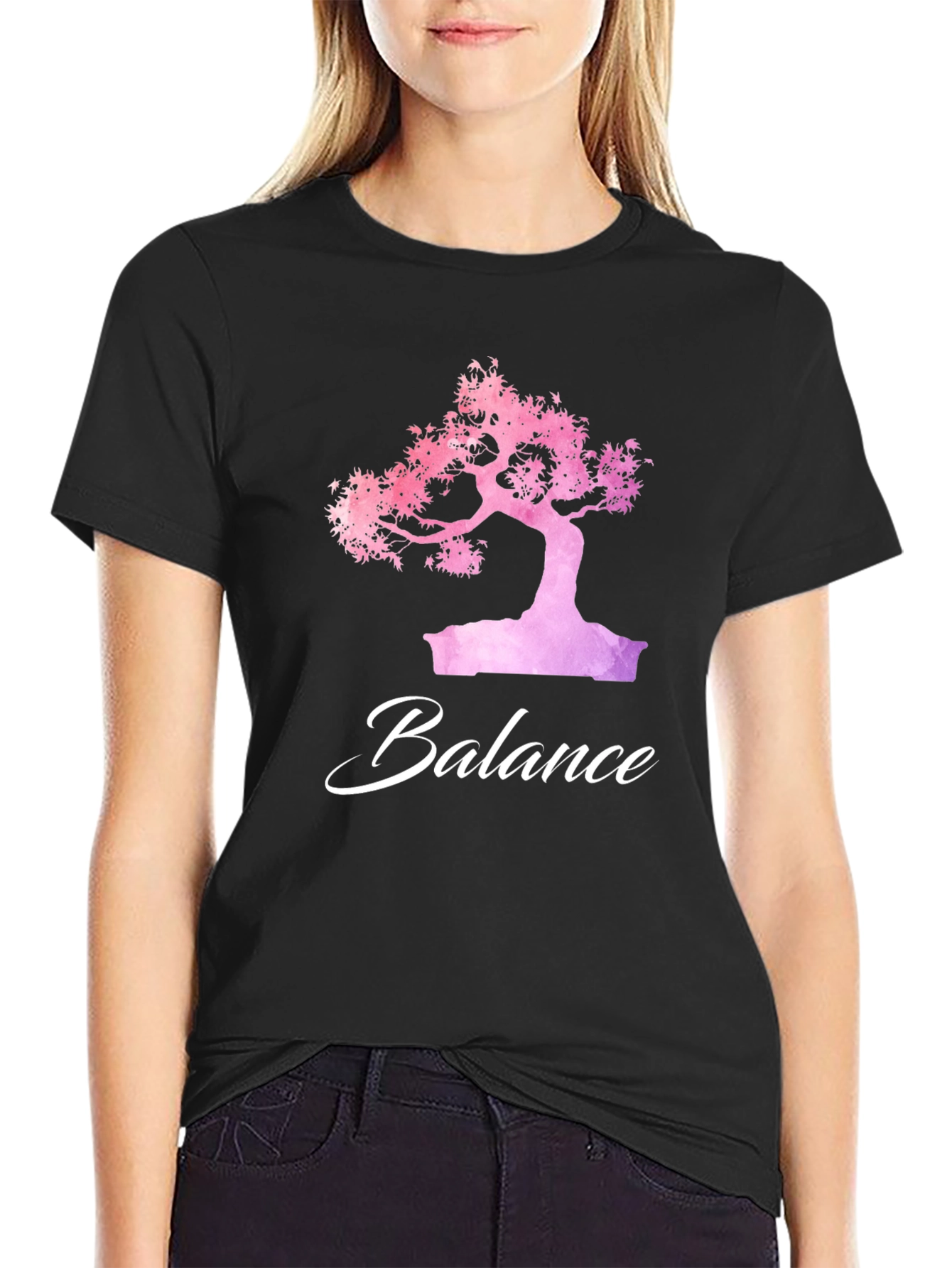 Balance Bonsai Tree Graphic T-Shirt - Zen Style