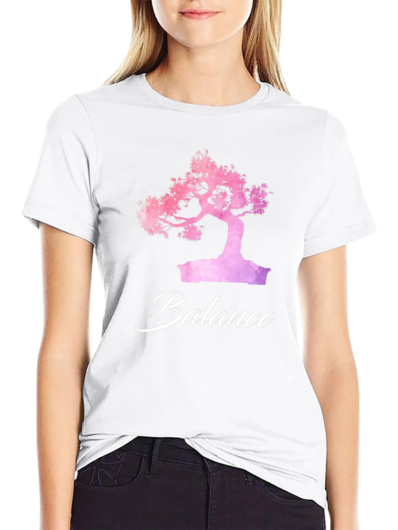 Balance Bonsai Tree Graphic T-Shirt - Zen Style