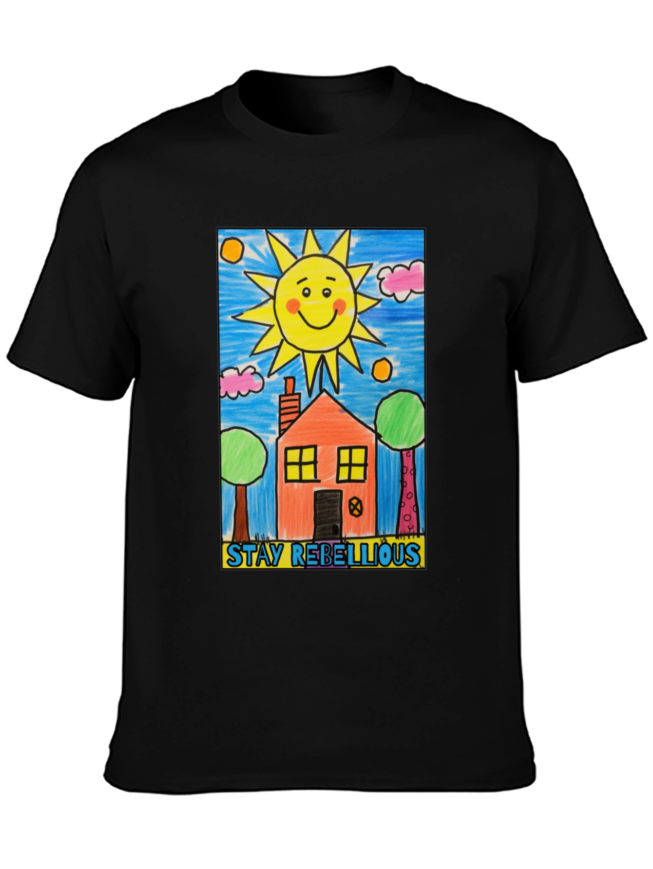 Stay Rebellious House Sun Graphic T-Shirt