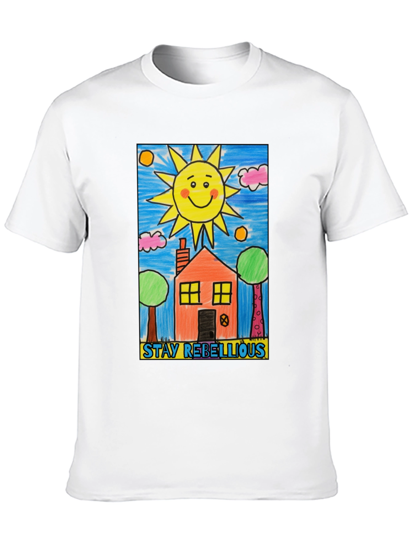 Stay Rebellious House Sun Graphic T-Shirt