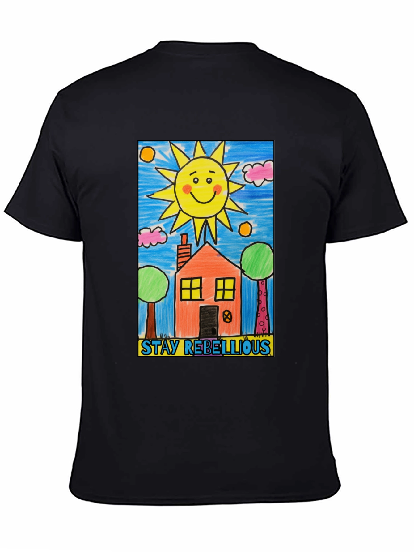 Stay Rebellious House Sun Graphic T-Shirt