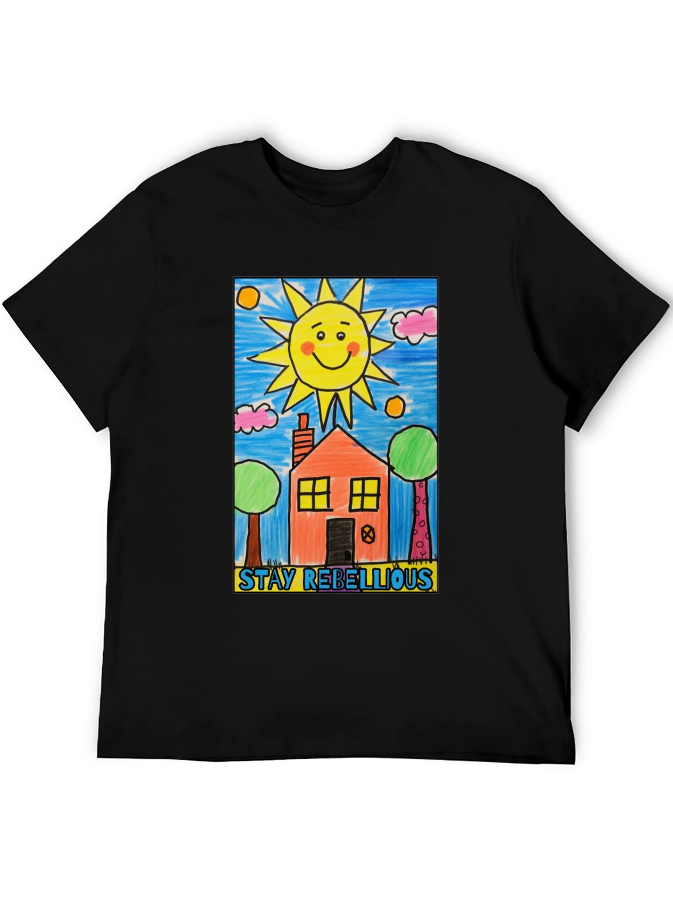 Stay Rebellious House Sun Graphic T-Shirt
