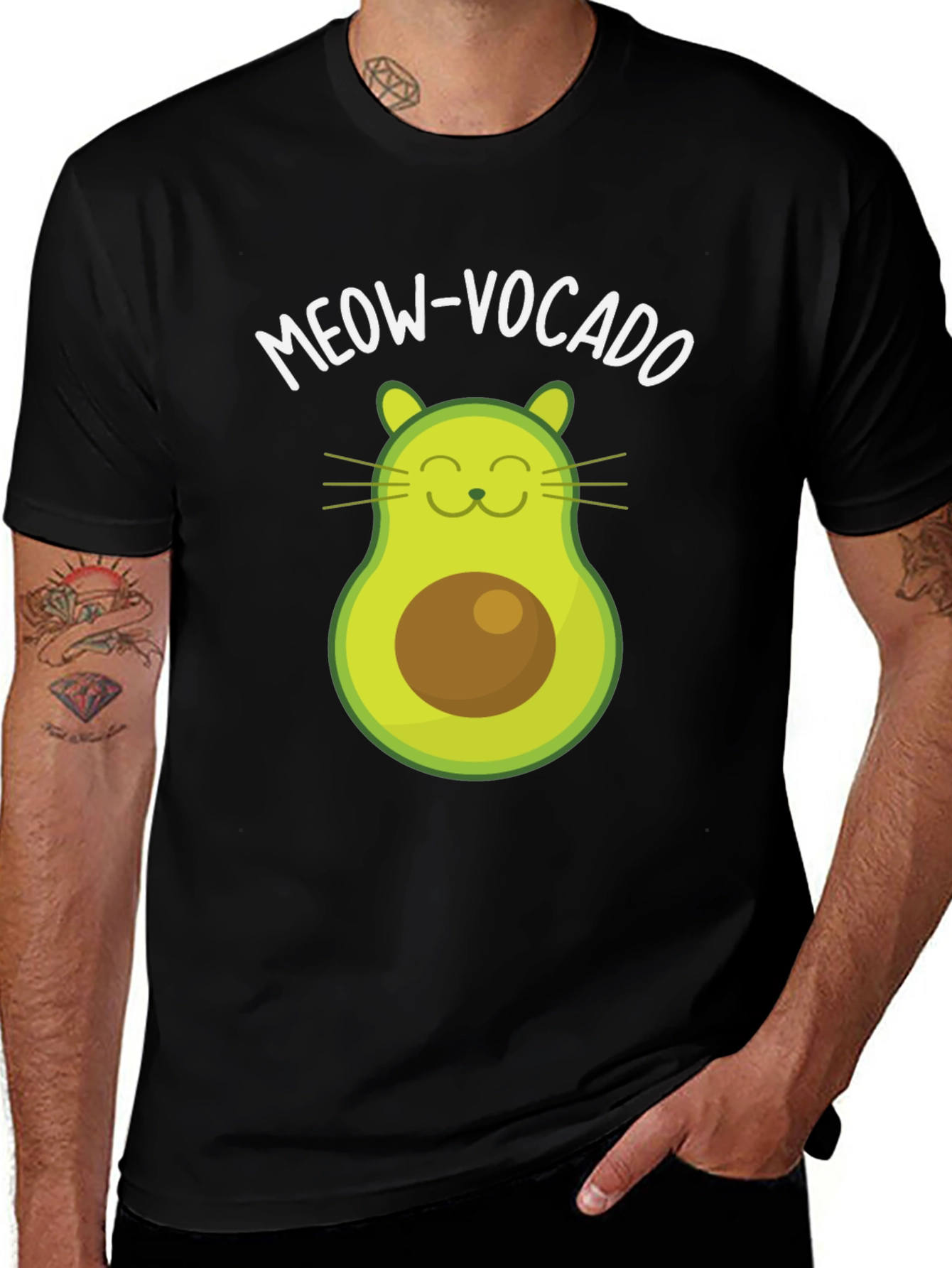 Meow-Vocado Funny Cat Avocado T-Shirt