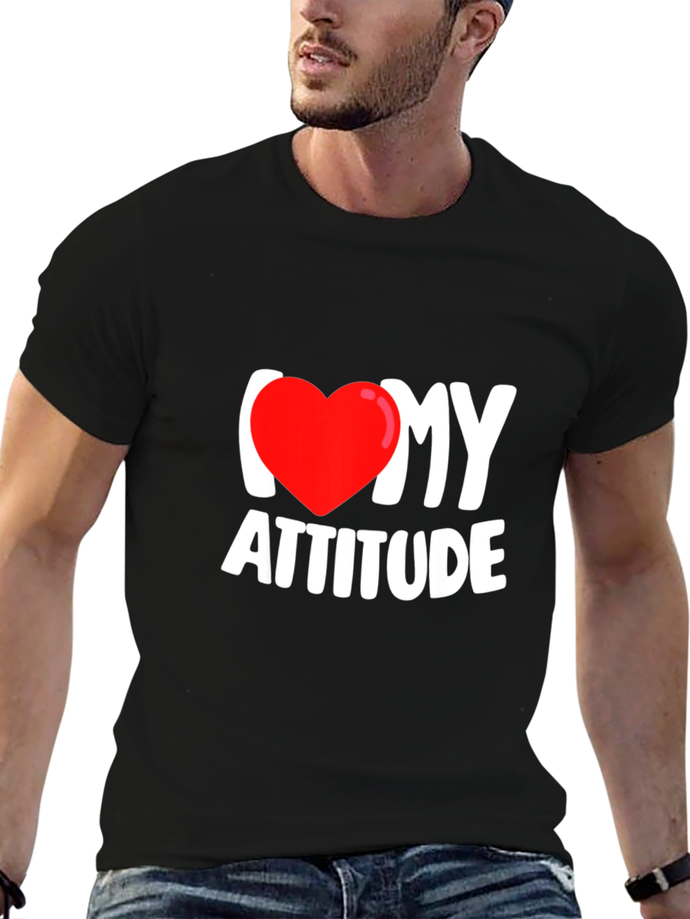 I Heart My Attitude Black Graphic Tee