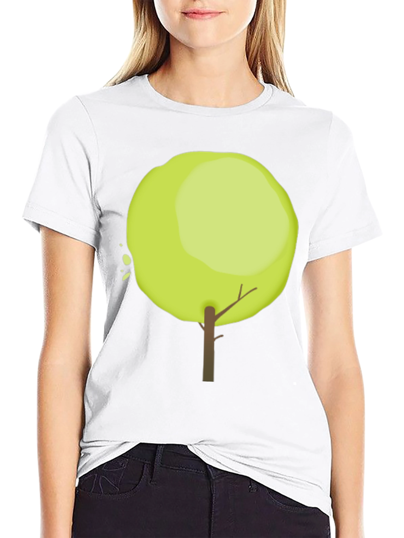 Tree Graphic Black Cotton Casual T-Shirt