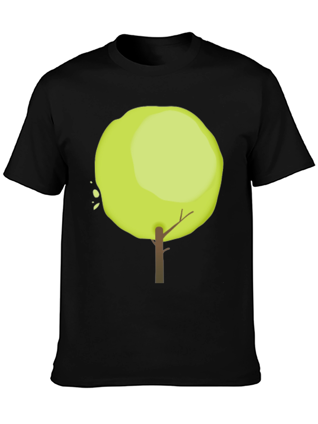 Tree Graphic Black Cotton Casual T-Shirt