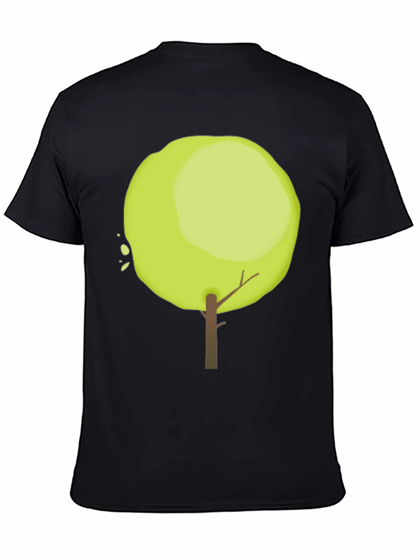 Tree Graphic Black Cotton Casual T-Shirt