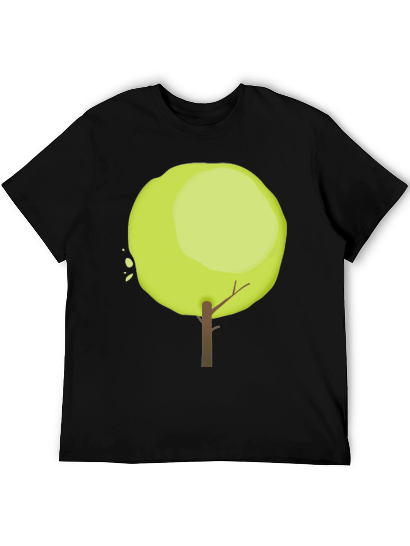 Tree Graphic Black Cotton Casual T-Shirt