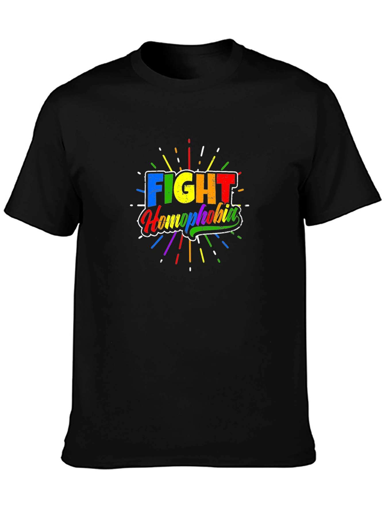 Fight Homophobia Rainbow Graphic Tee