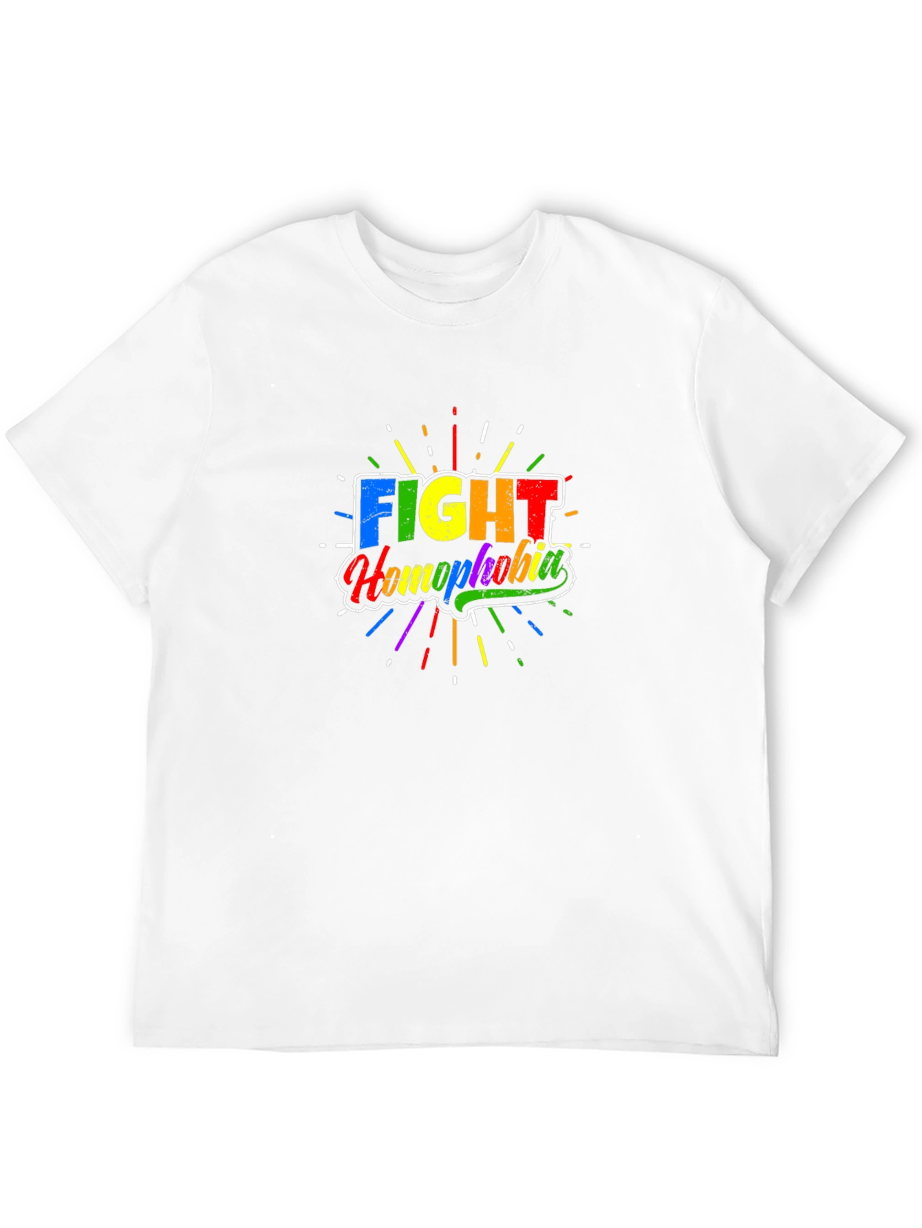Fight Homophobia Rainbow Graphic Tee