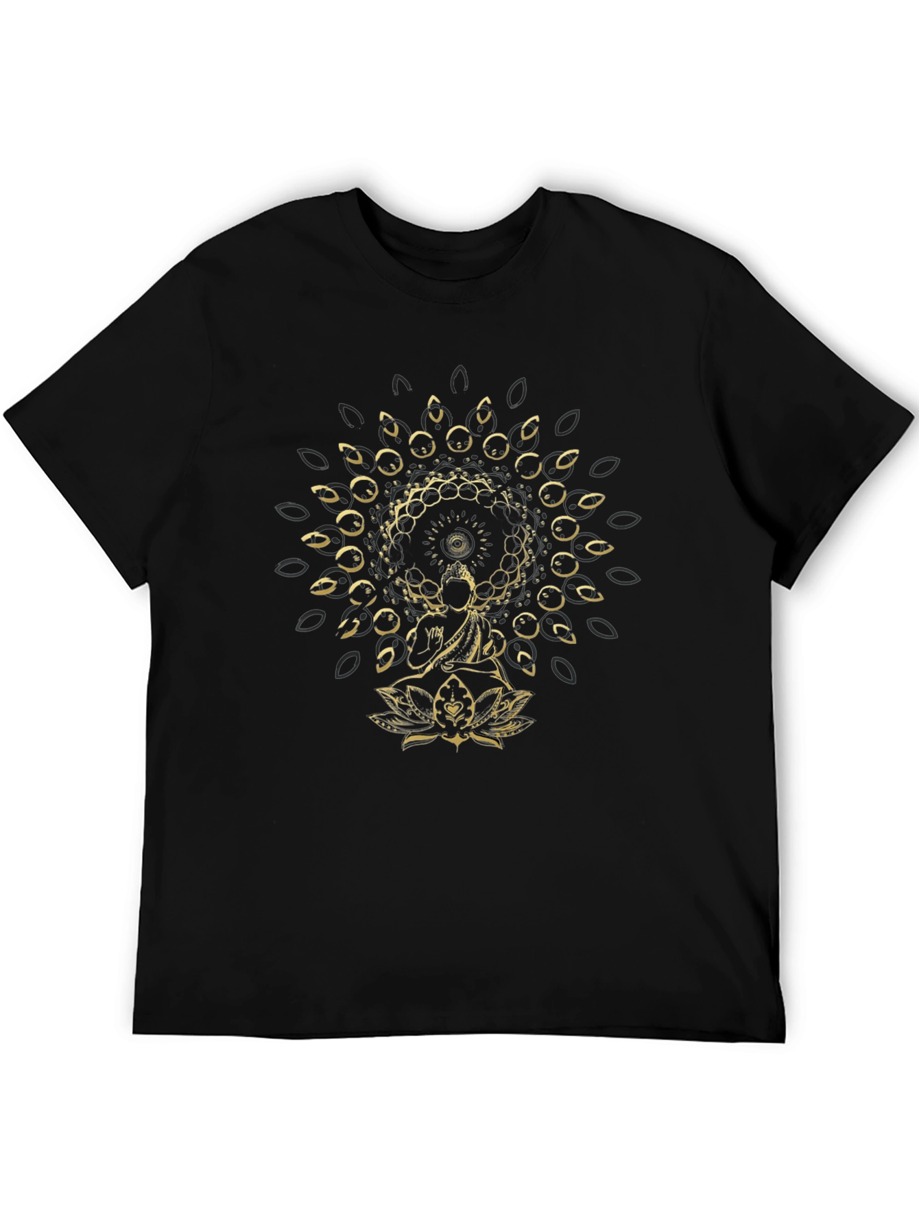 Buddha Mandala Graphic Tee - Stylish Black T-Shirt