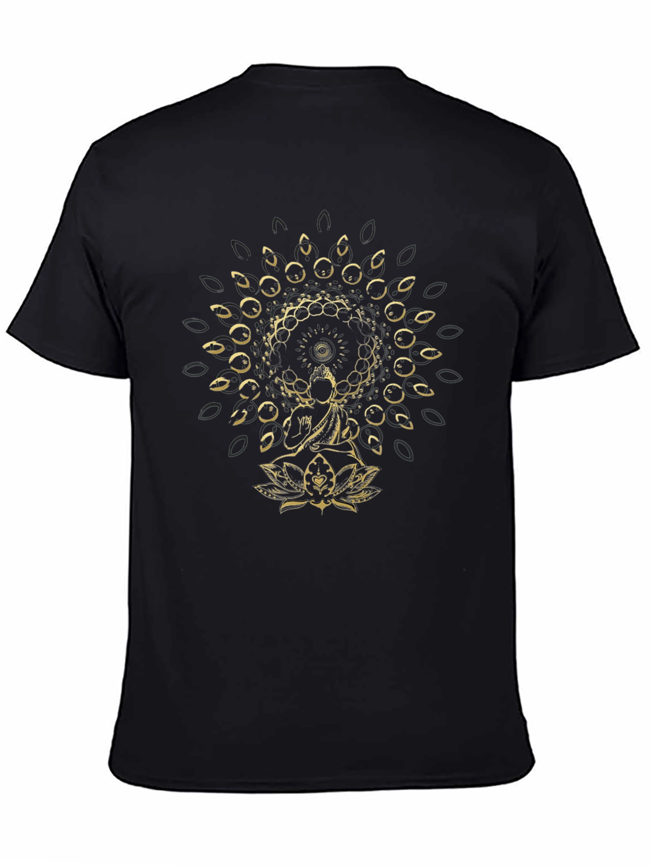 Buddha Mandala Graphic Tee - Stylish Black T-Shirt