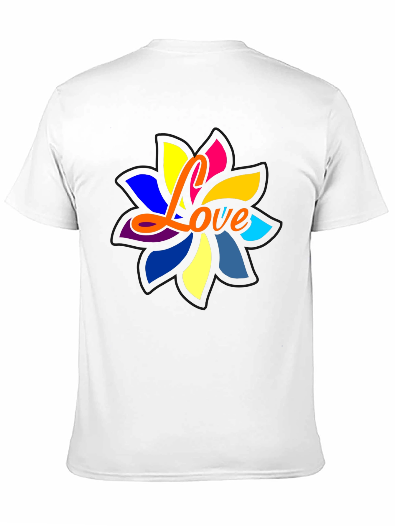 Love Flower Graphic Black T-Shirt