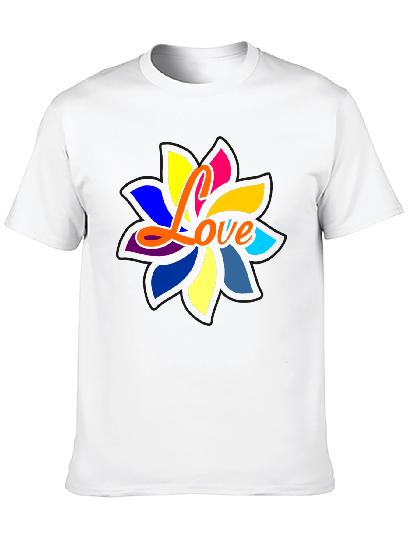 Love Flower Graphic Black T-Shirt