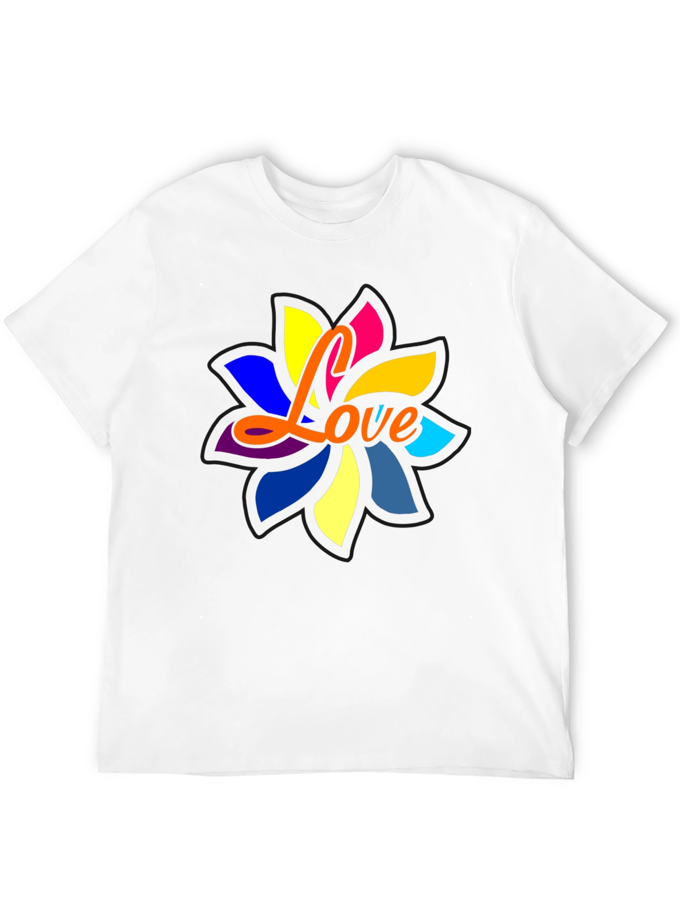 Love Flower Graphic Black T-Shirt