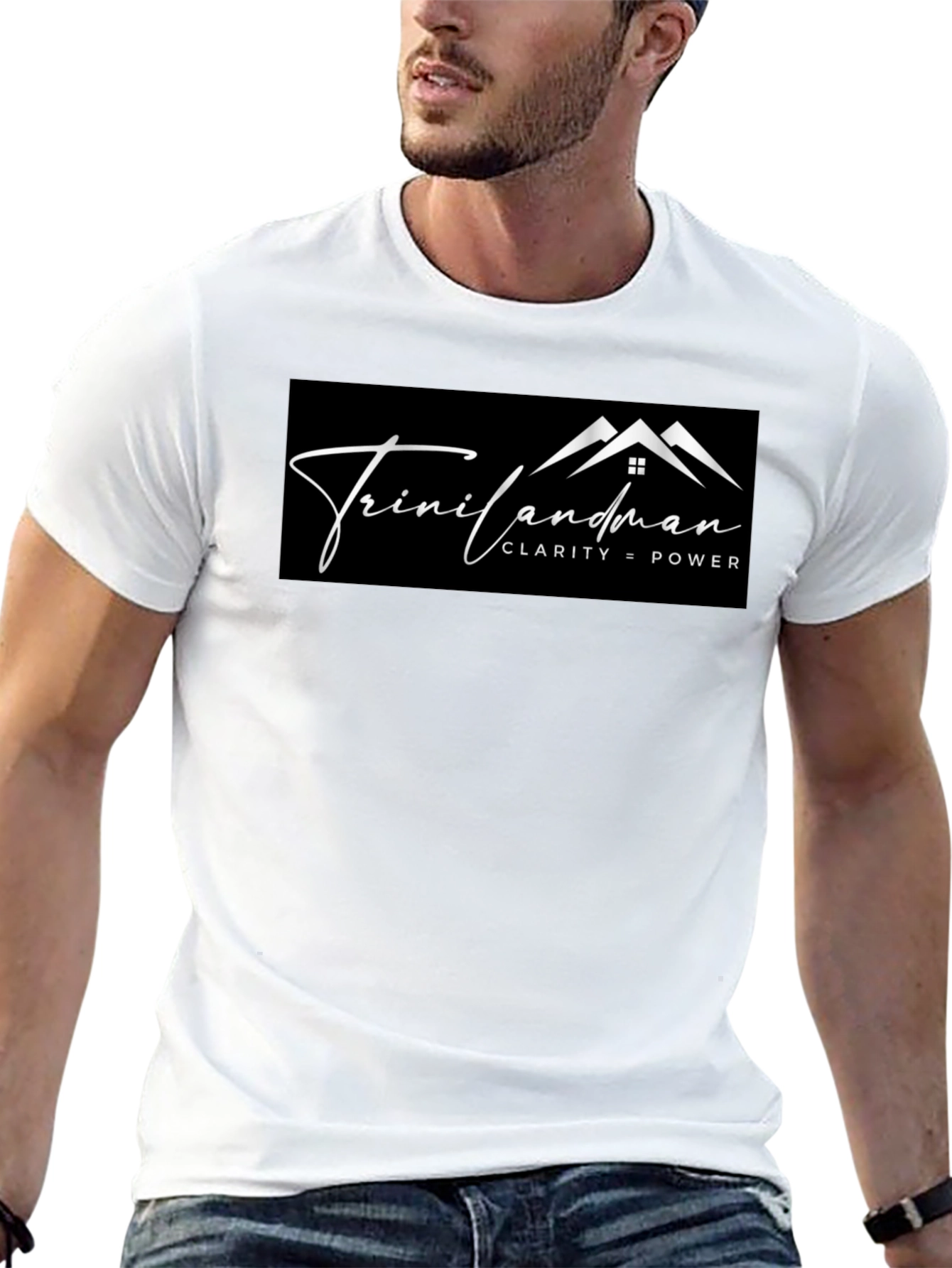 Trinilandman Black Graphic Tee - Clarity = Power