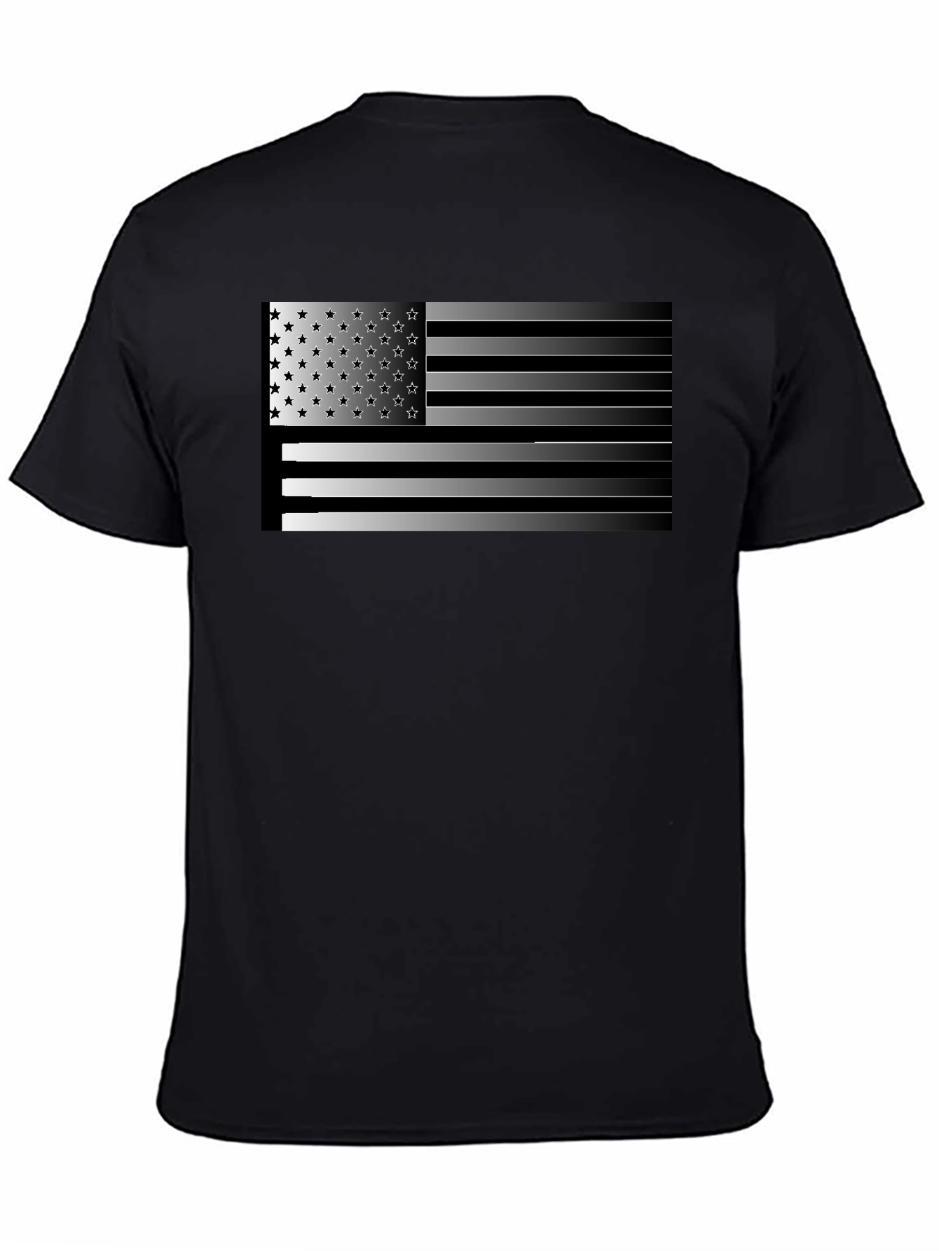 American Flag Graphic Mens Black T-Shirt
