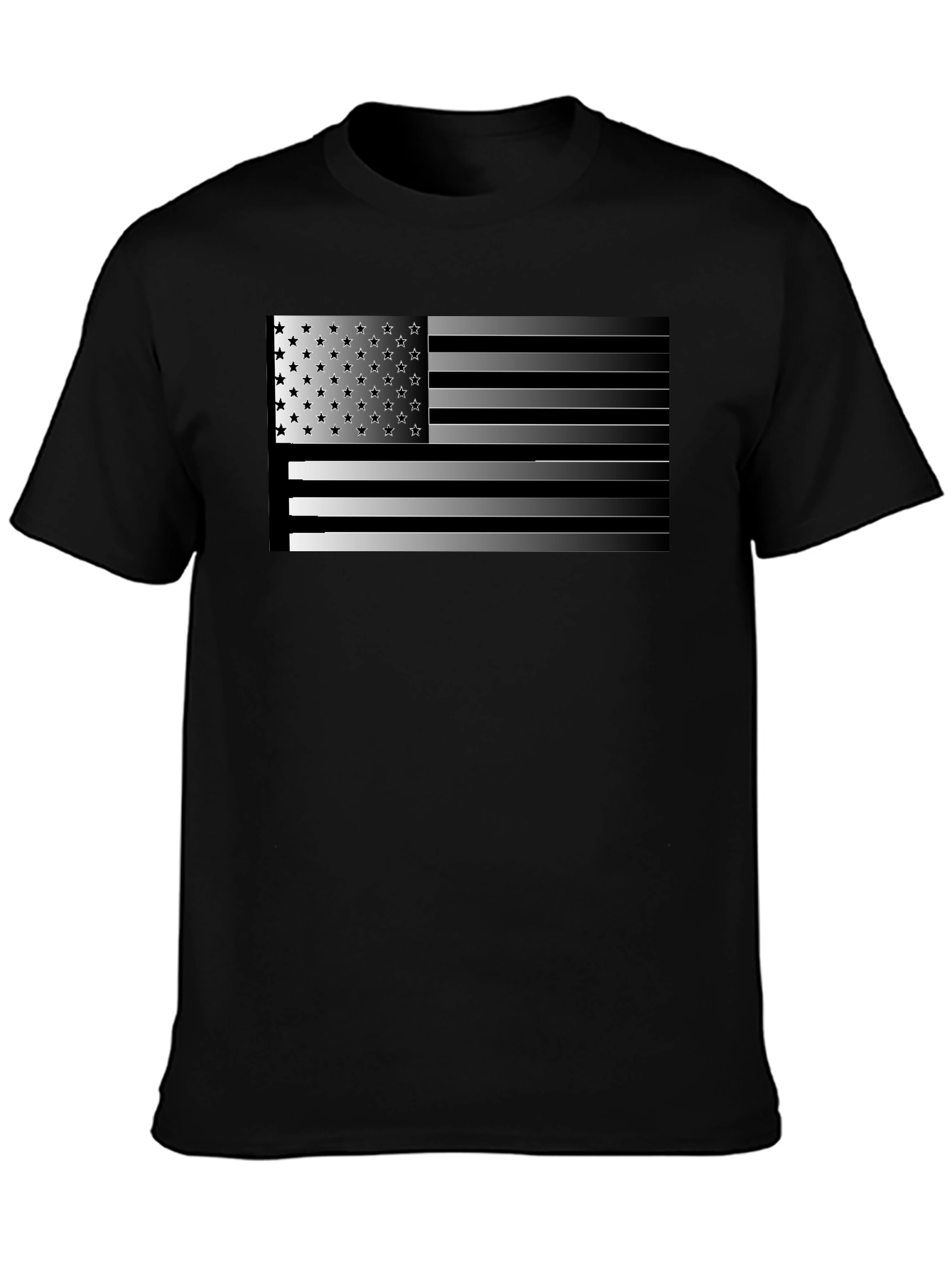 American Flag Graphic Mens Black T-Shirt