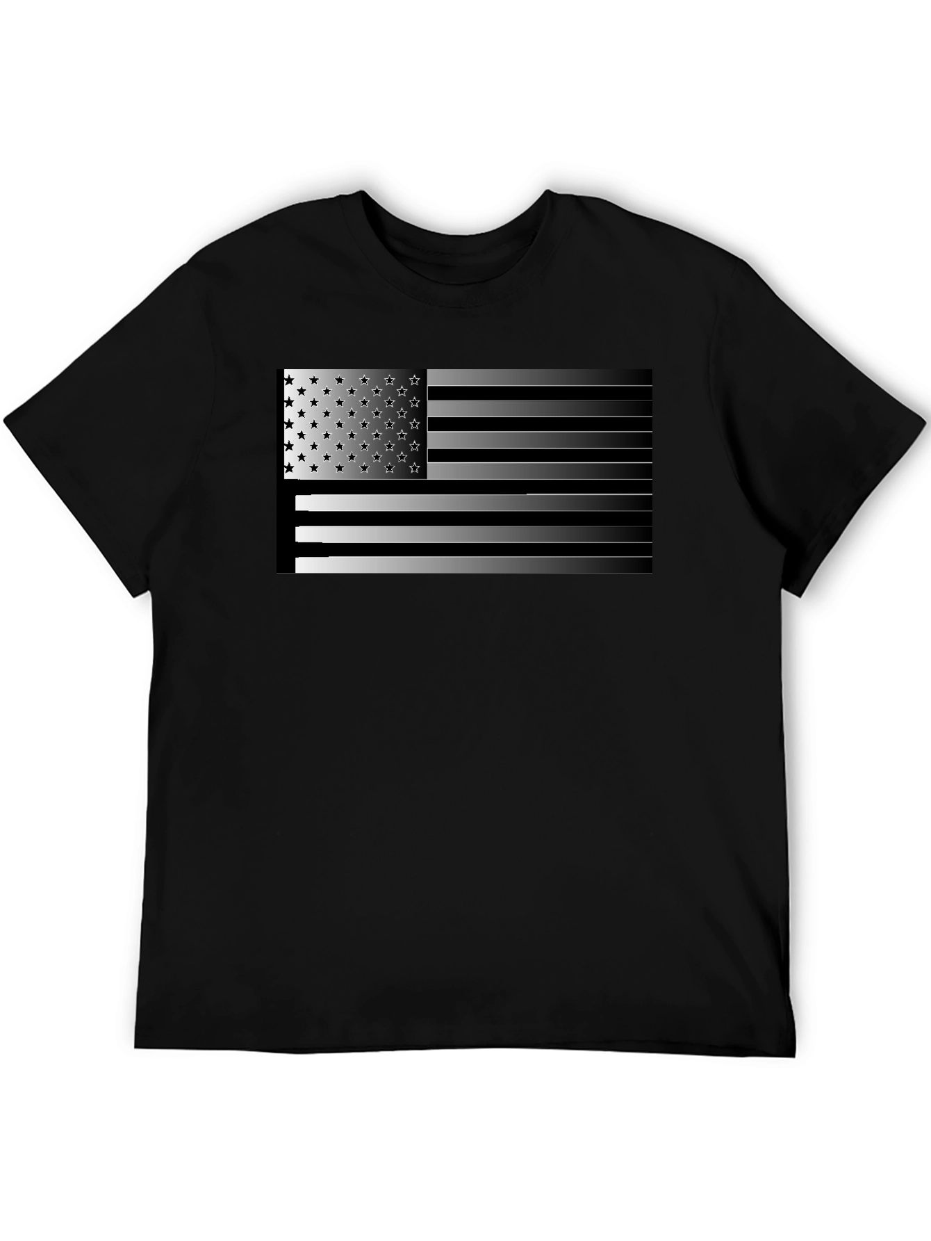 American Flag Graphic Mens Black T-Shirt
