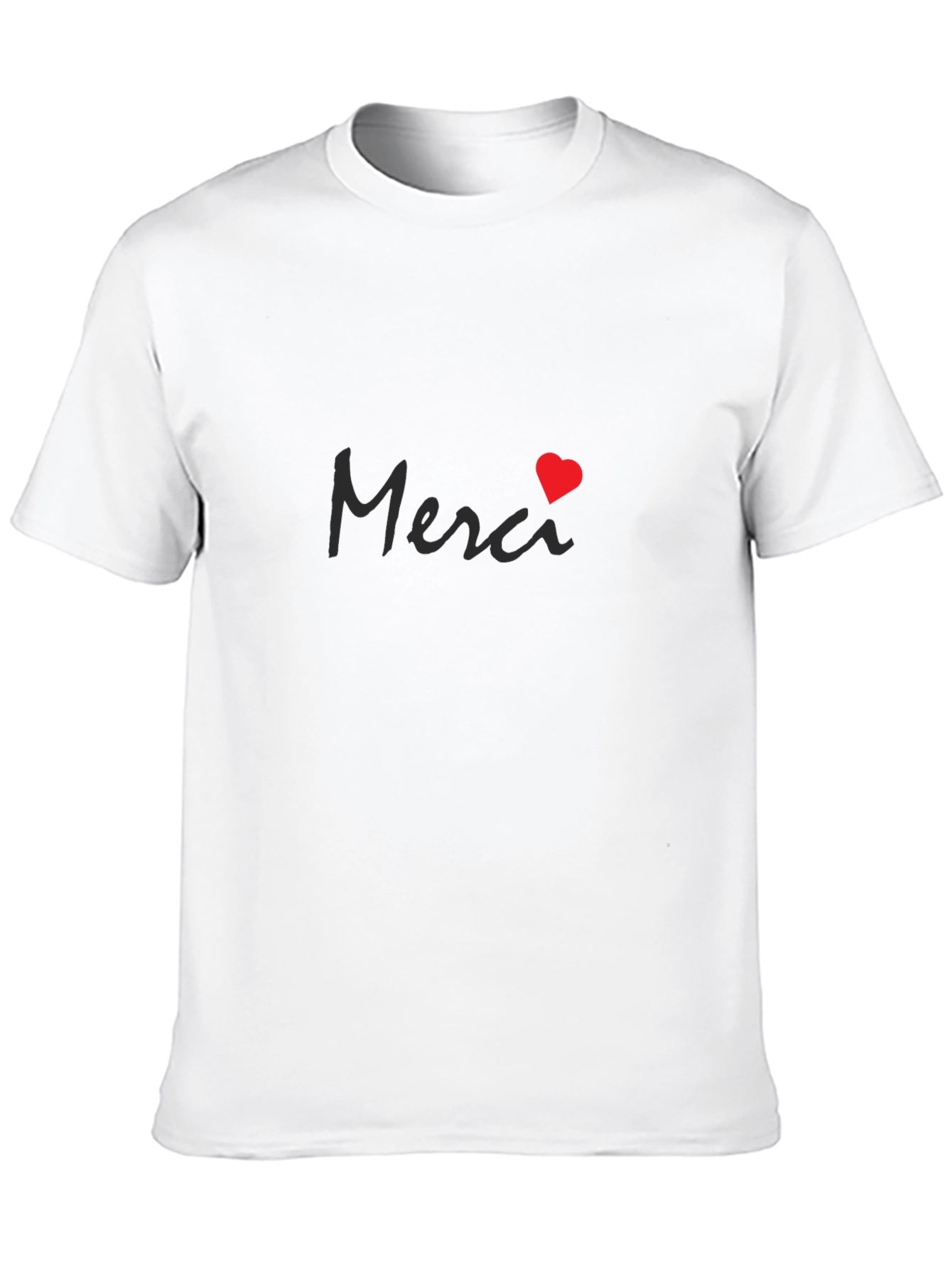 Merci Heart Graphic Black T-Shirt
