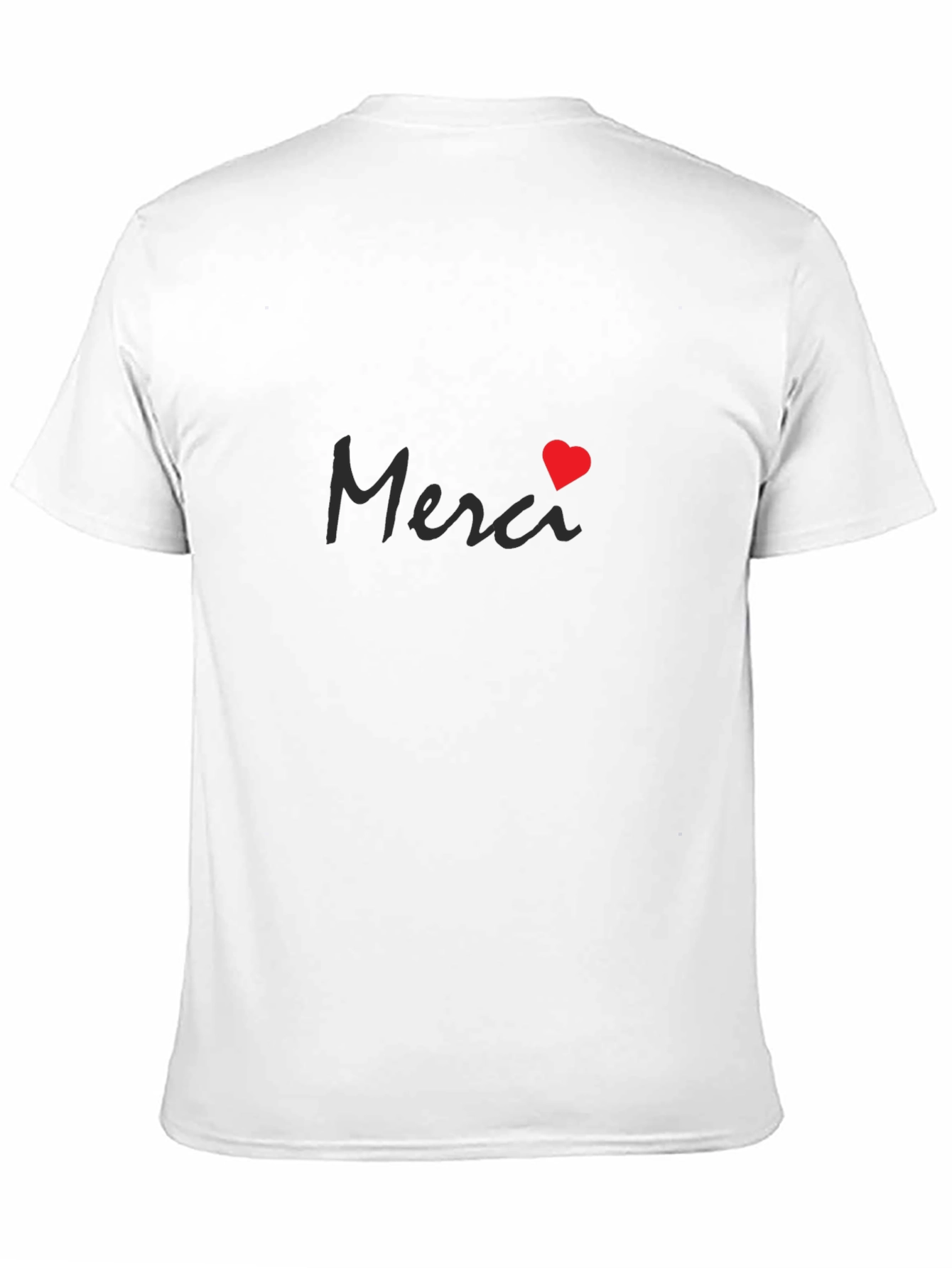 Merci Heart Graphic Black T-Shirt