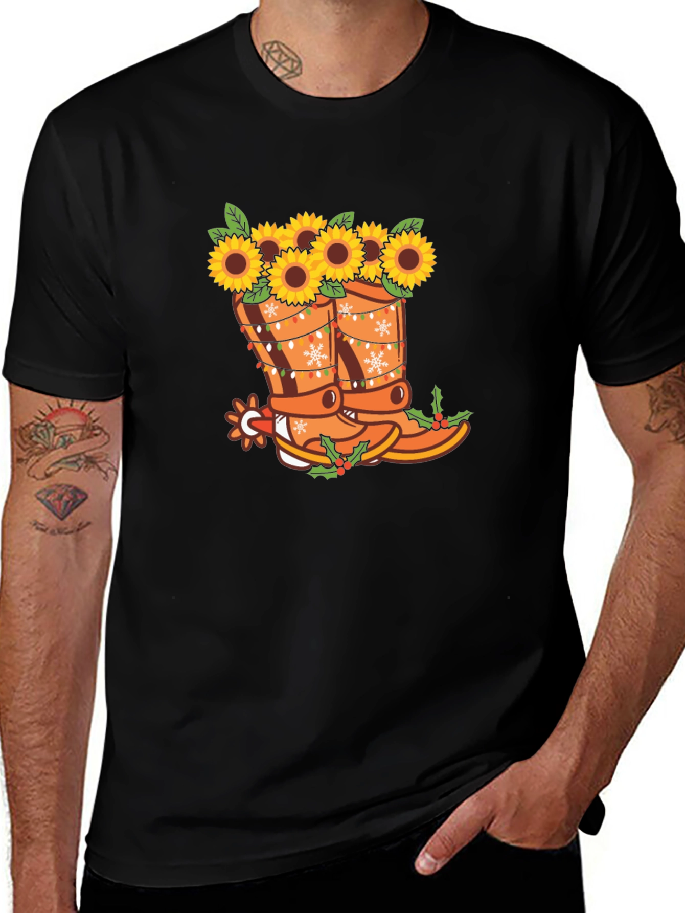 Sunflower Cowboy Boots Graphic Tee