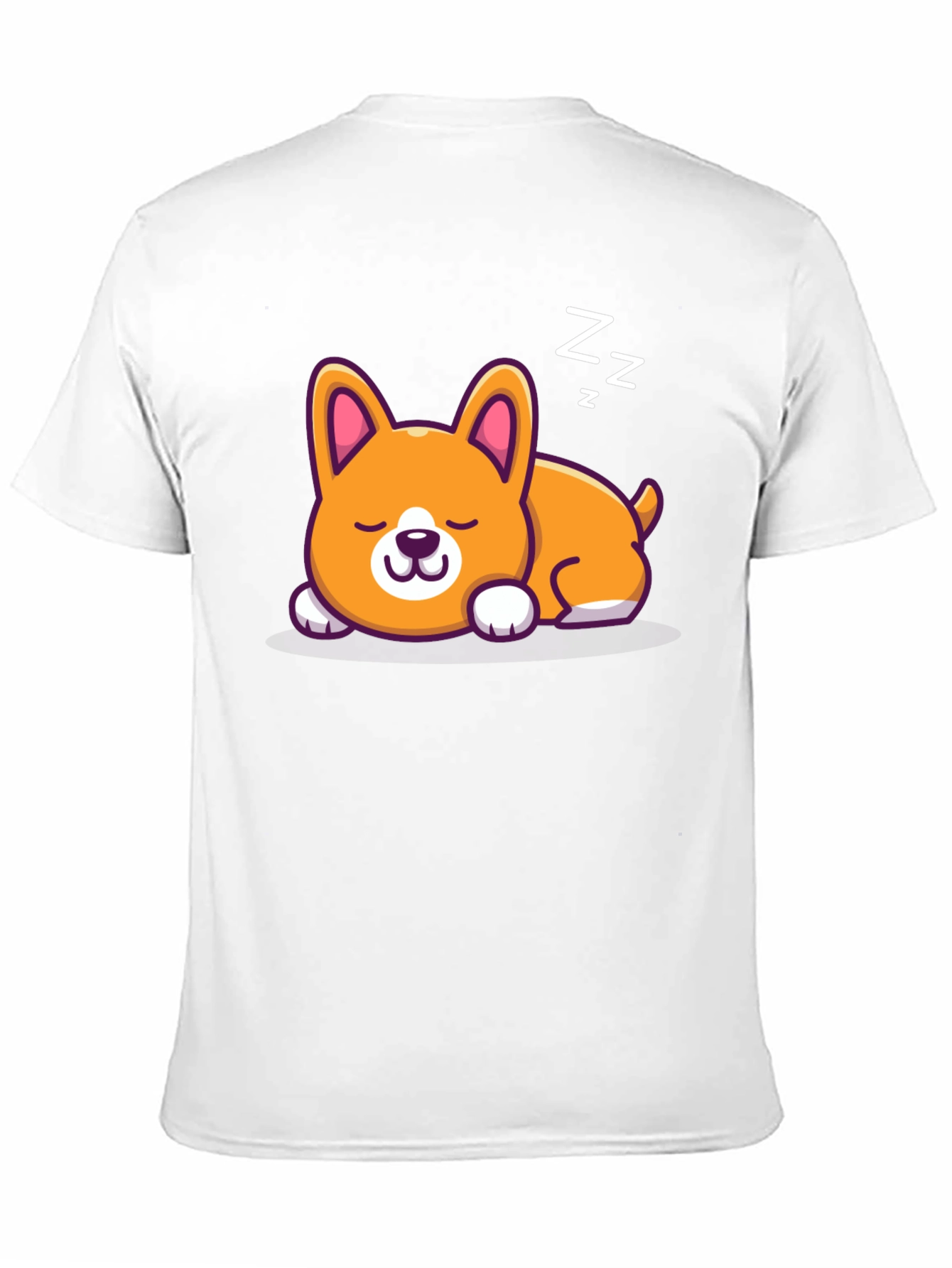 Cute Sleeping Corgi Black T-Shirt