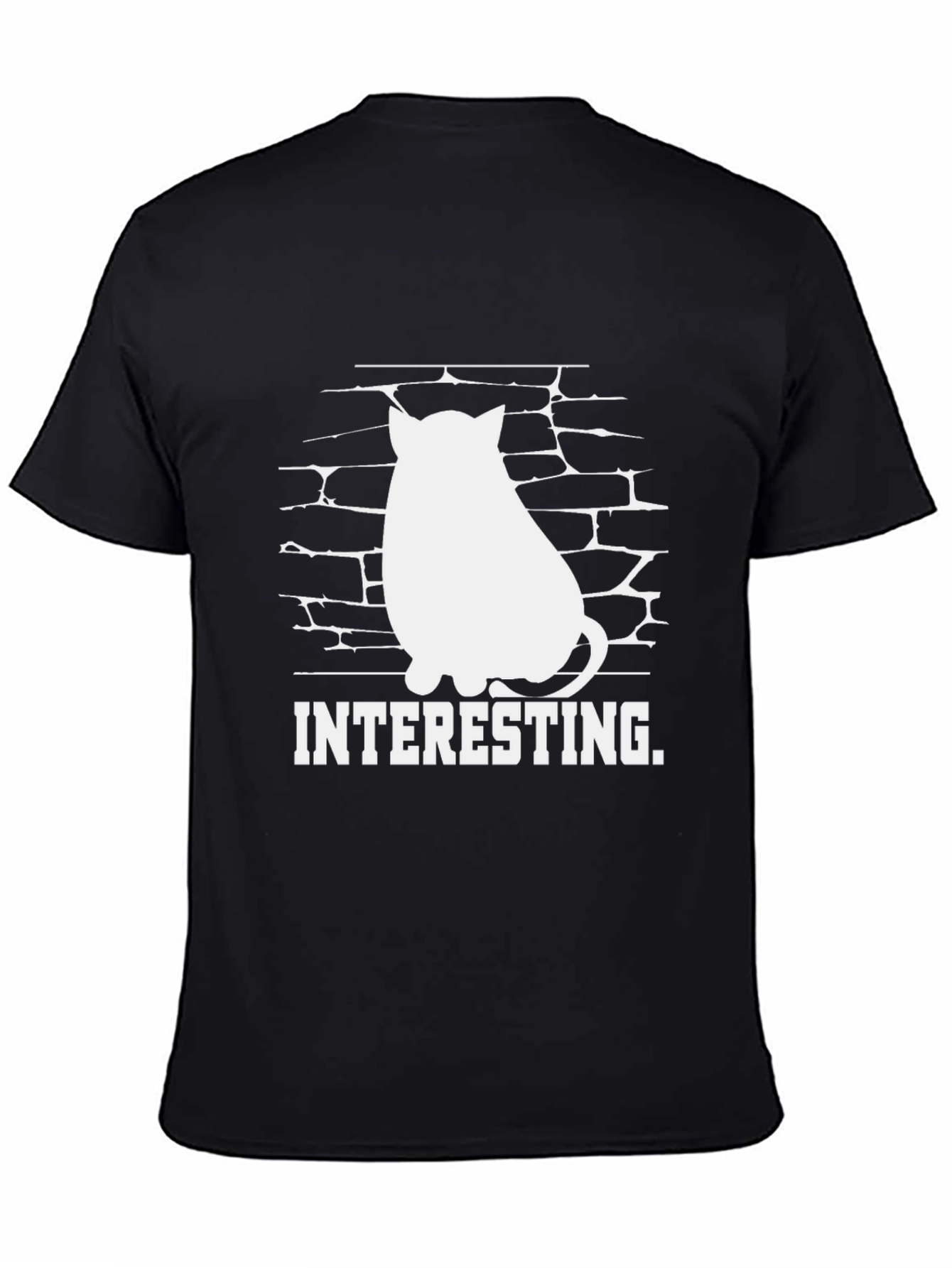 Interesting Cat Brick Wall Graphic Tee