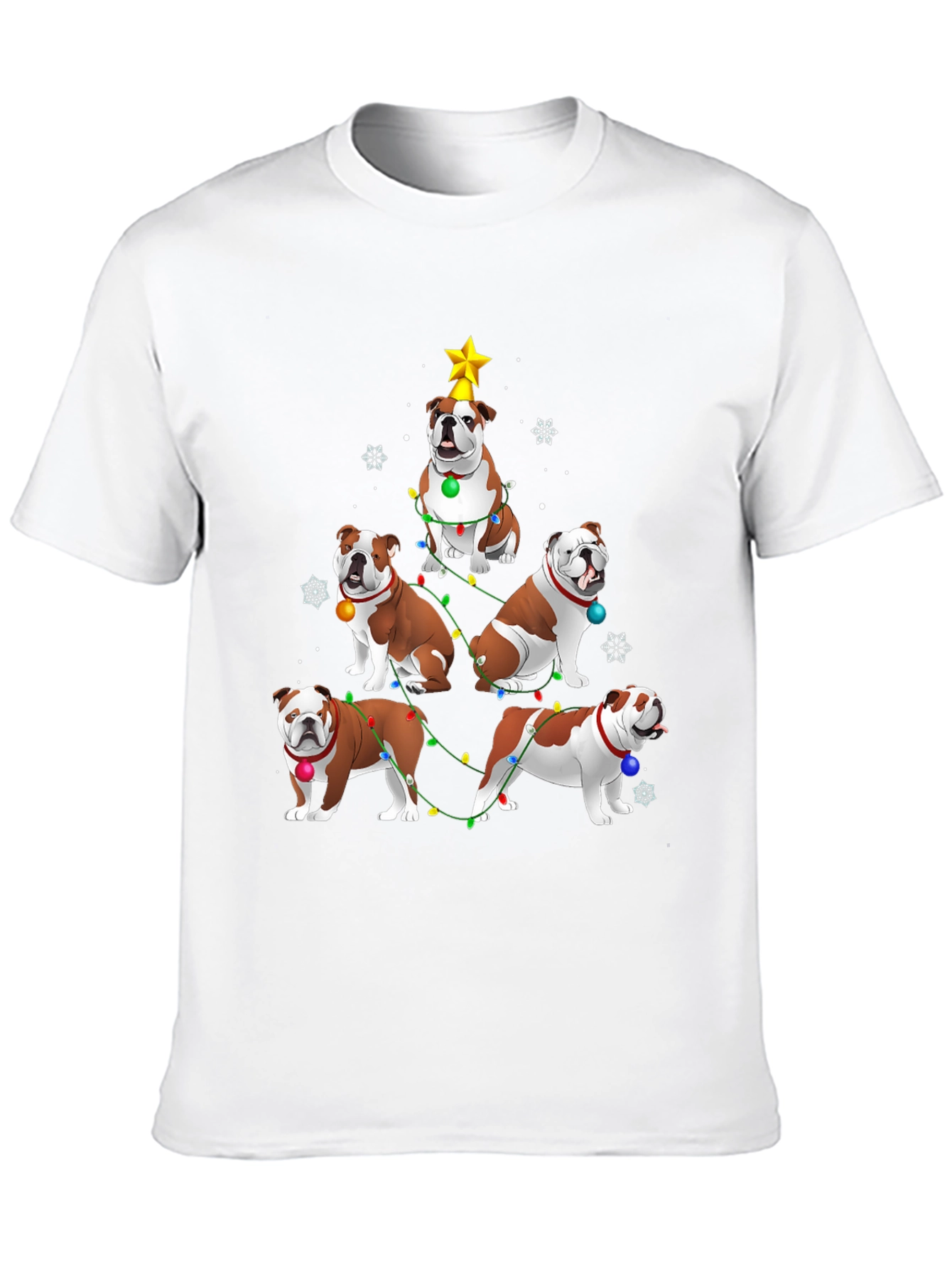 Bulldog Christmas Tree Graphic Tee