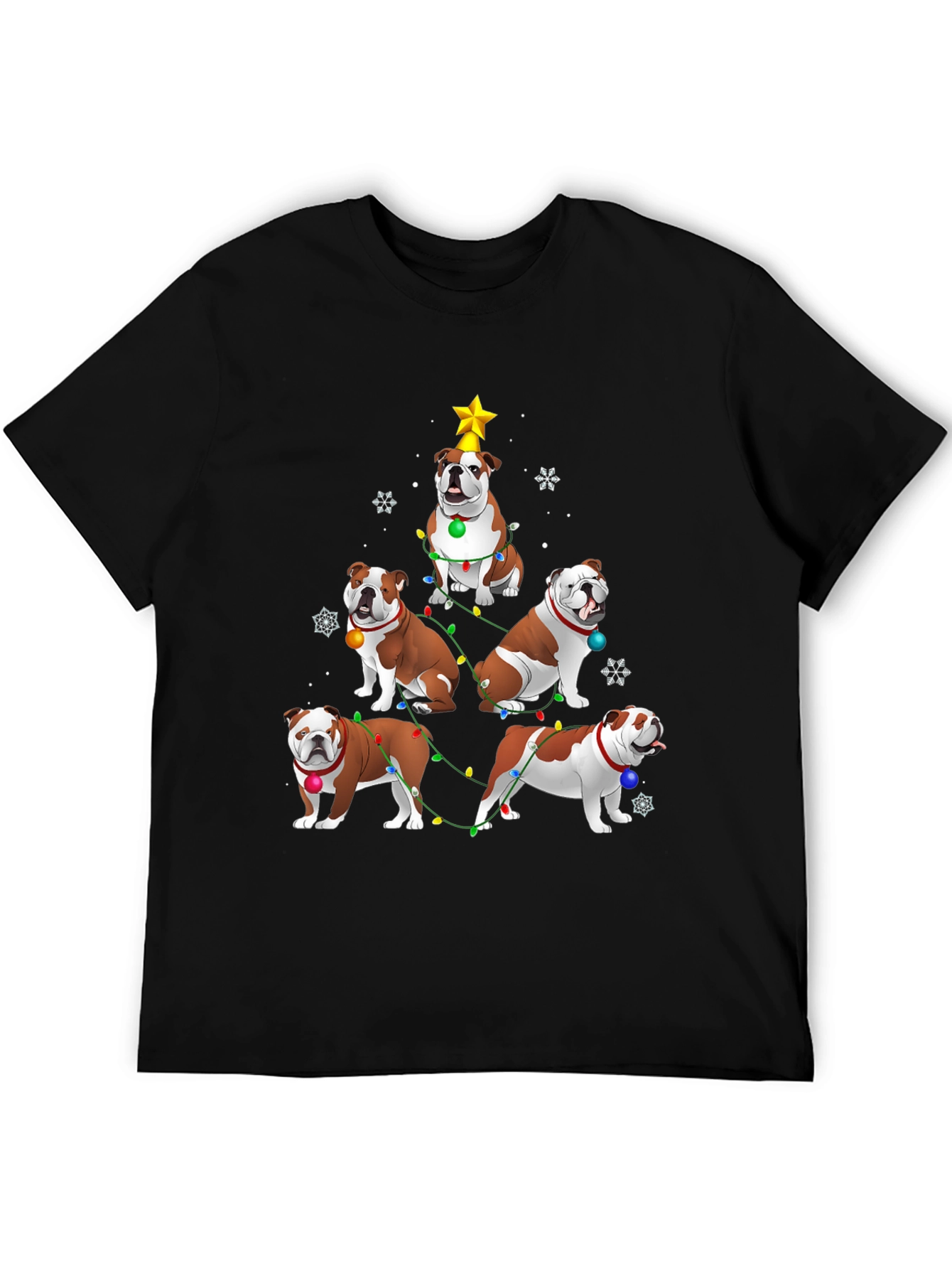 Bulldog Christmas Tree Graphic Tee