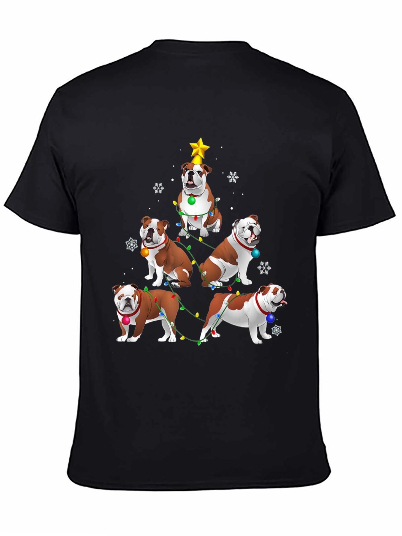 Bulldog Christmas Tree Graphic Tee