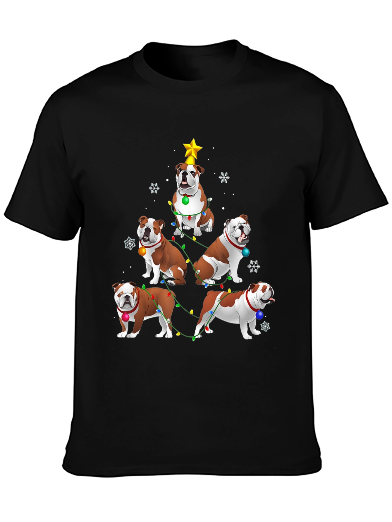 Bulldog Christmas Tree Graphic Tee
