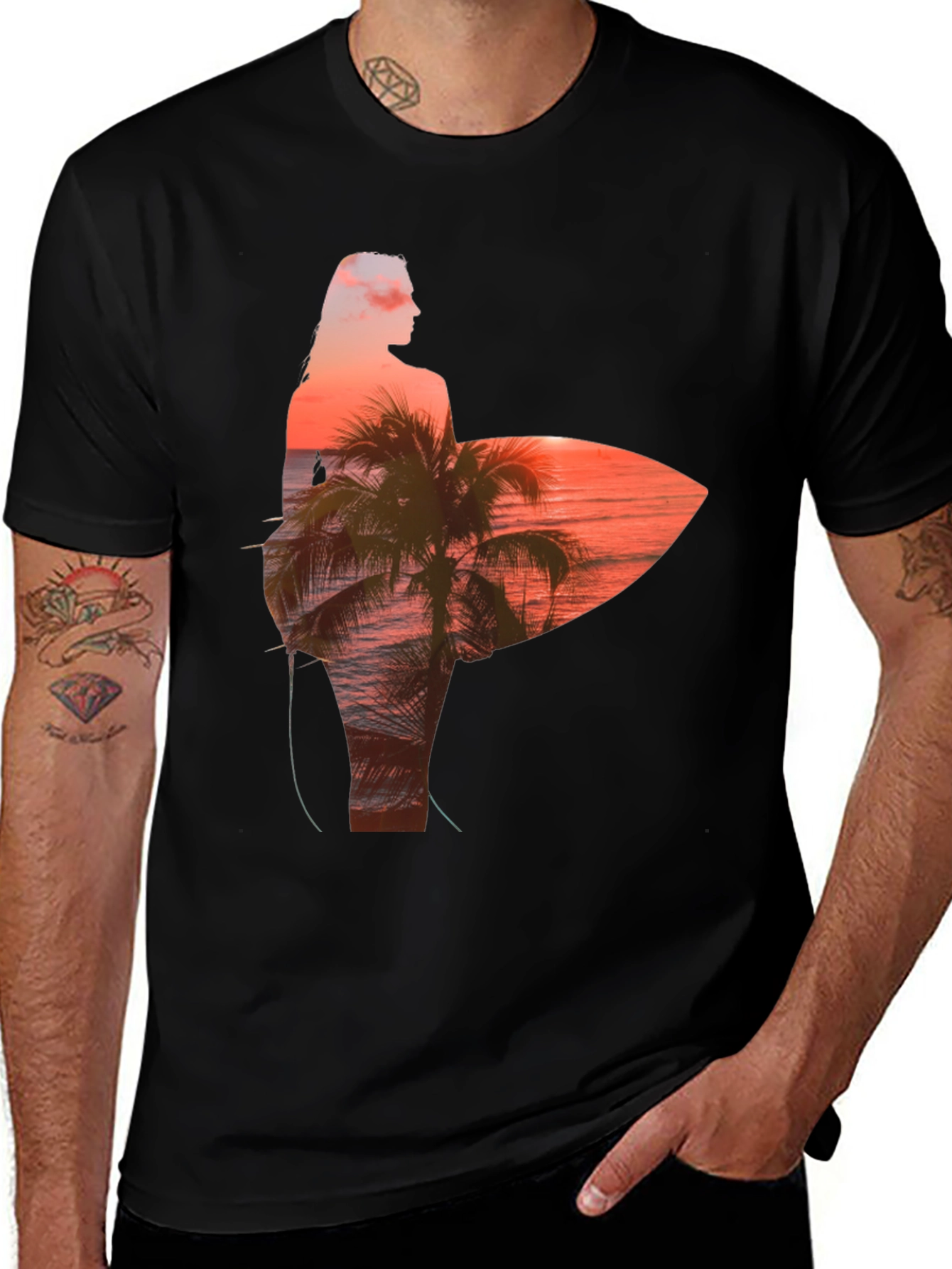 Sunset Surfer Graphic T-Shirt