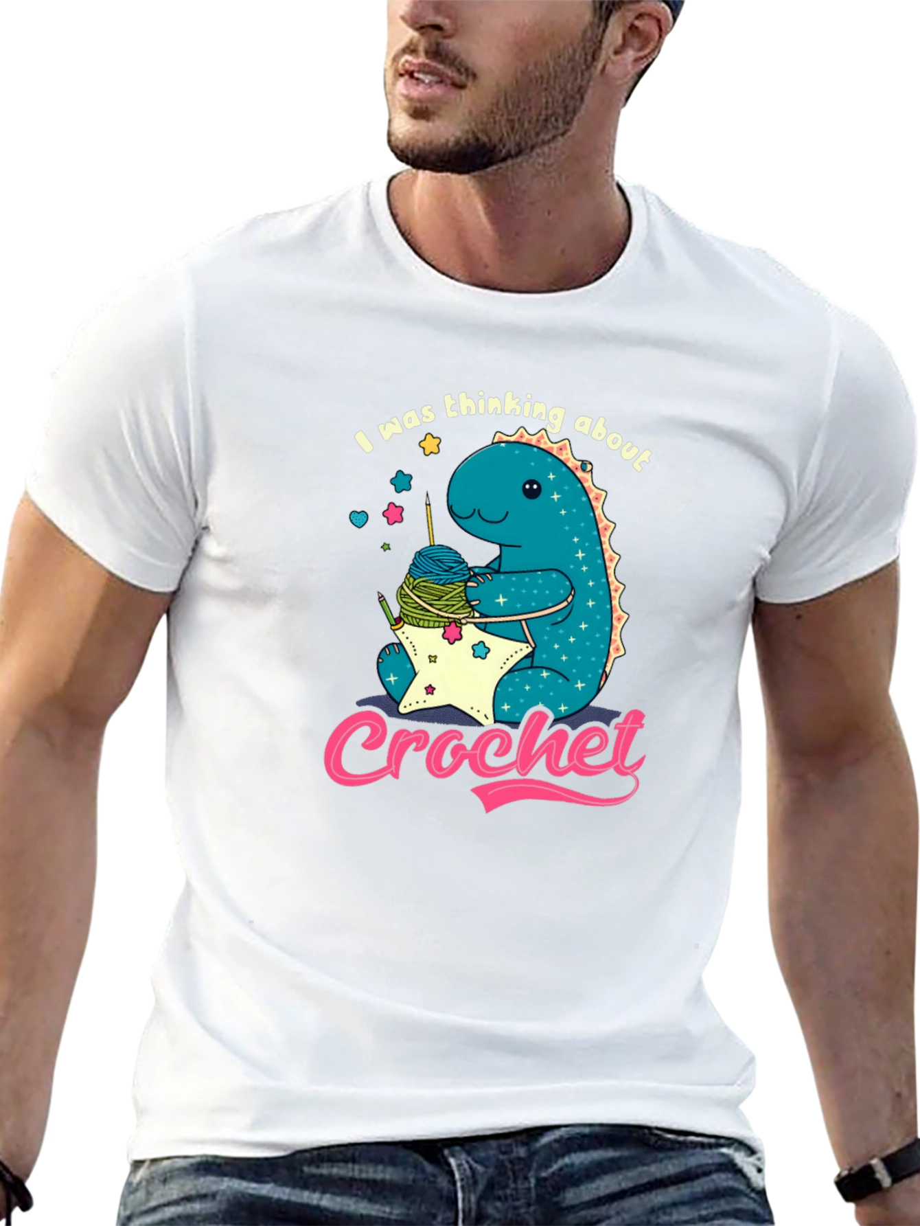 Cute Crochet Dinosaur T-Shirt