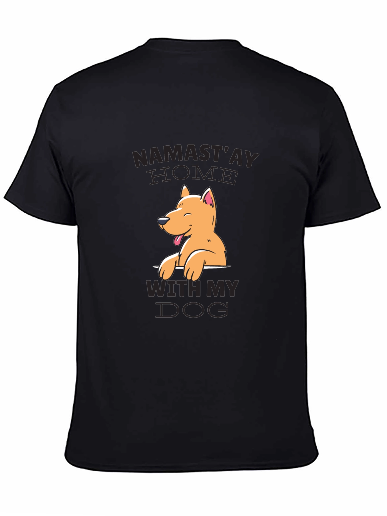 Namastay Home With My Dog Black Graphic Tee