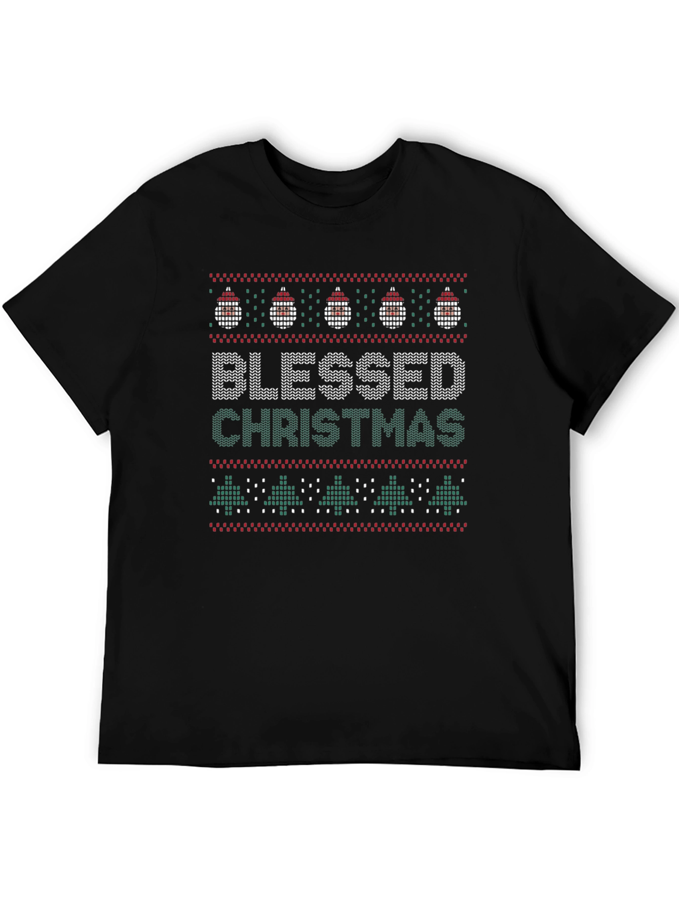Blessed Christmas Ugly Sweater Style Graphic Tee