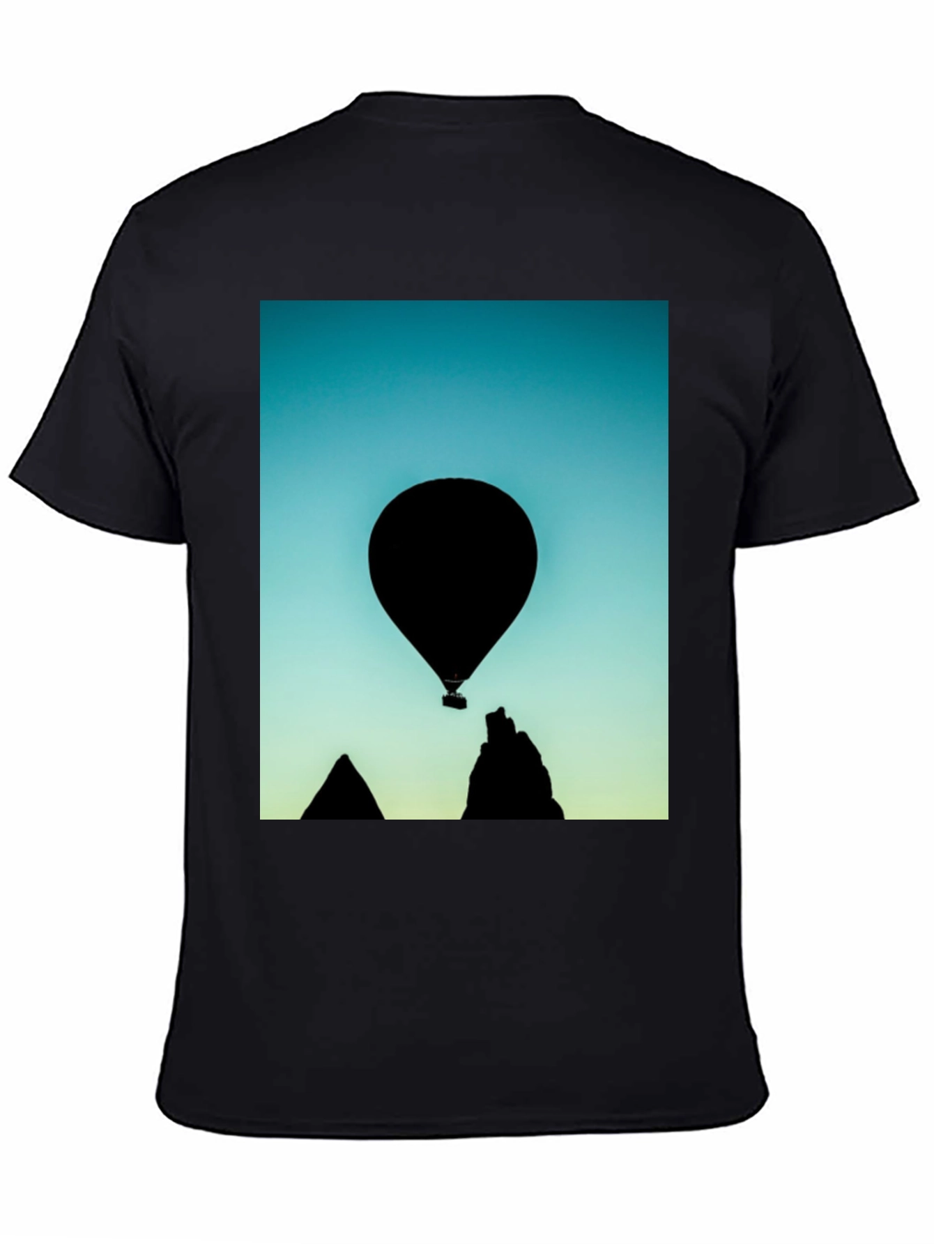 Black Silhouette Balloon Graphic T-Shirt