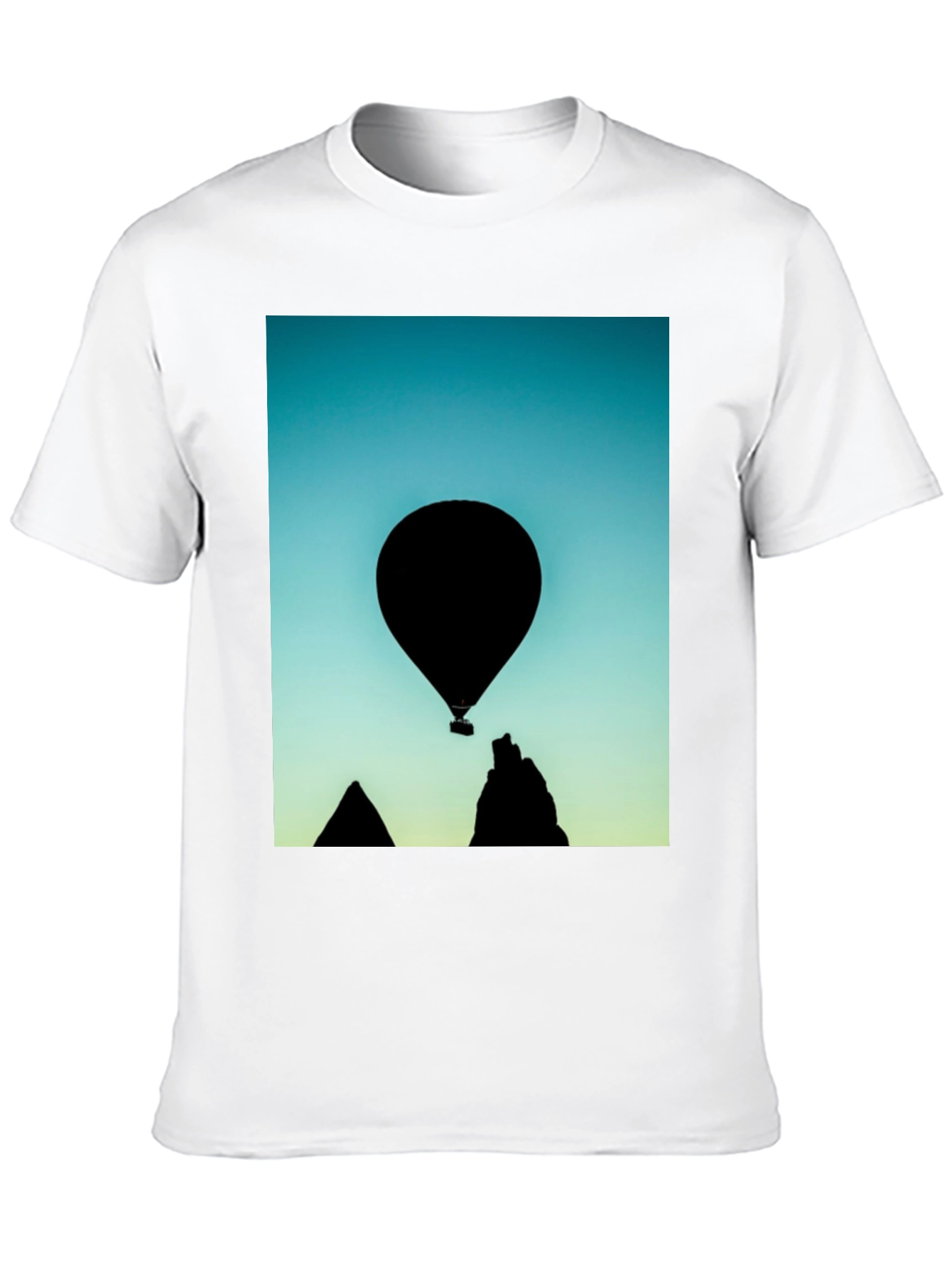 Black Silhouette Balloon Graphic T-Shirt