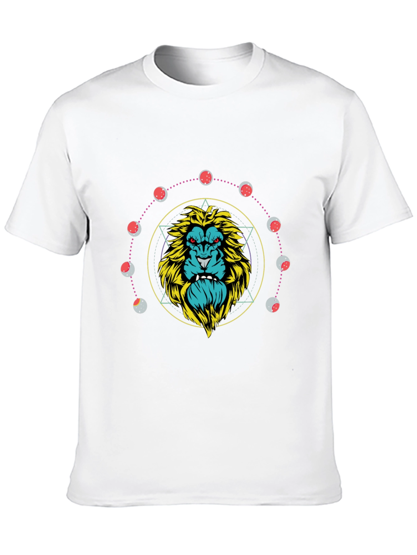 Lion Lunar Phase Graphic Tee - Black