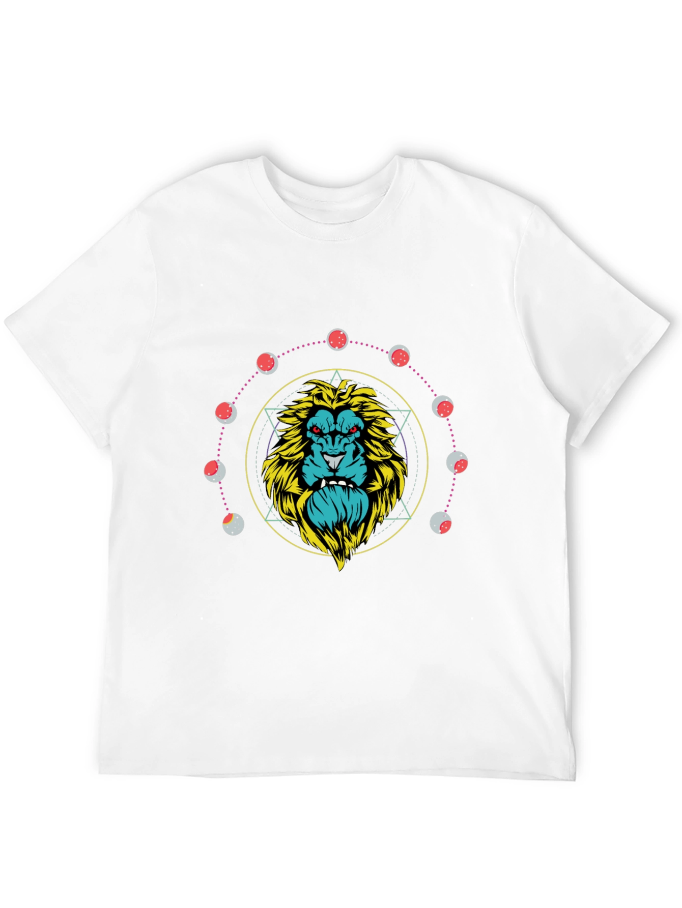 Lion Lunar Phase Graphic Tee - Black
