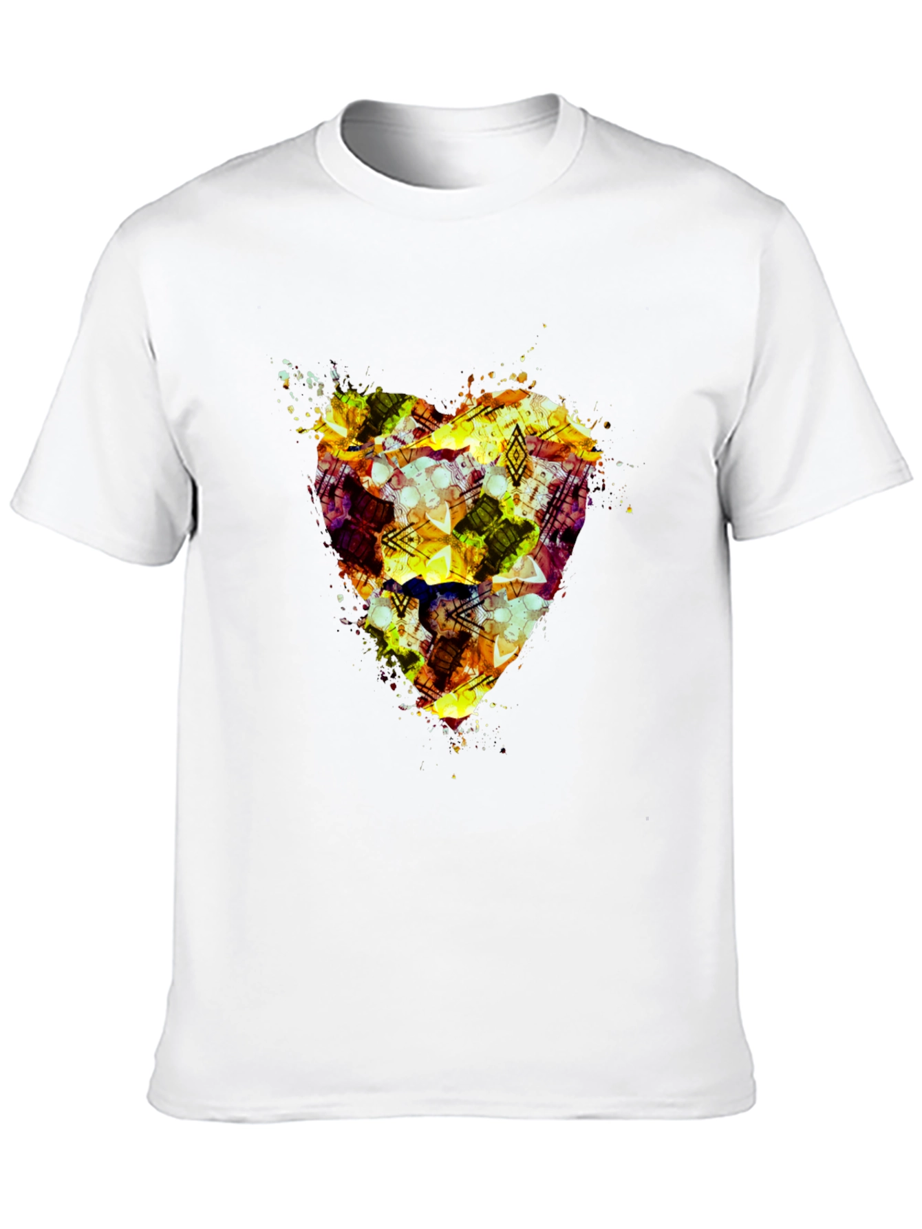 Abstract Heart Print Black T-Shirt