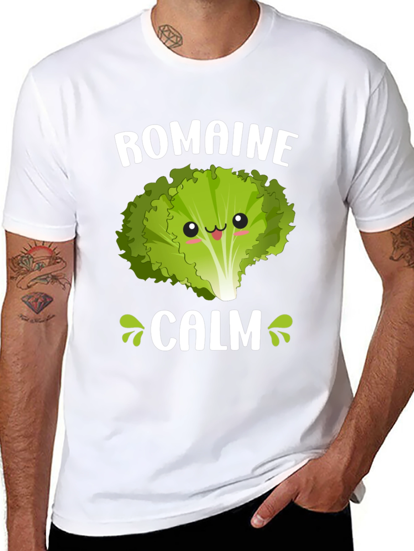 Romaine Calm T-Shirt - Funny Lettuce Pun Tee