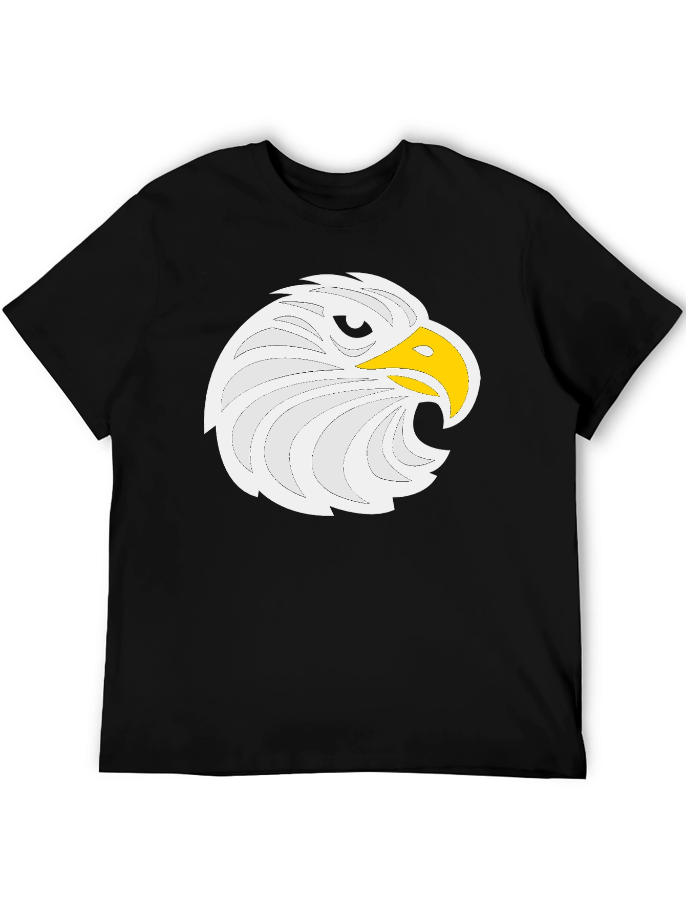 Eagle Head Graphic Tee - Black Cotton Comfort