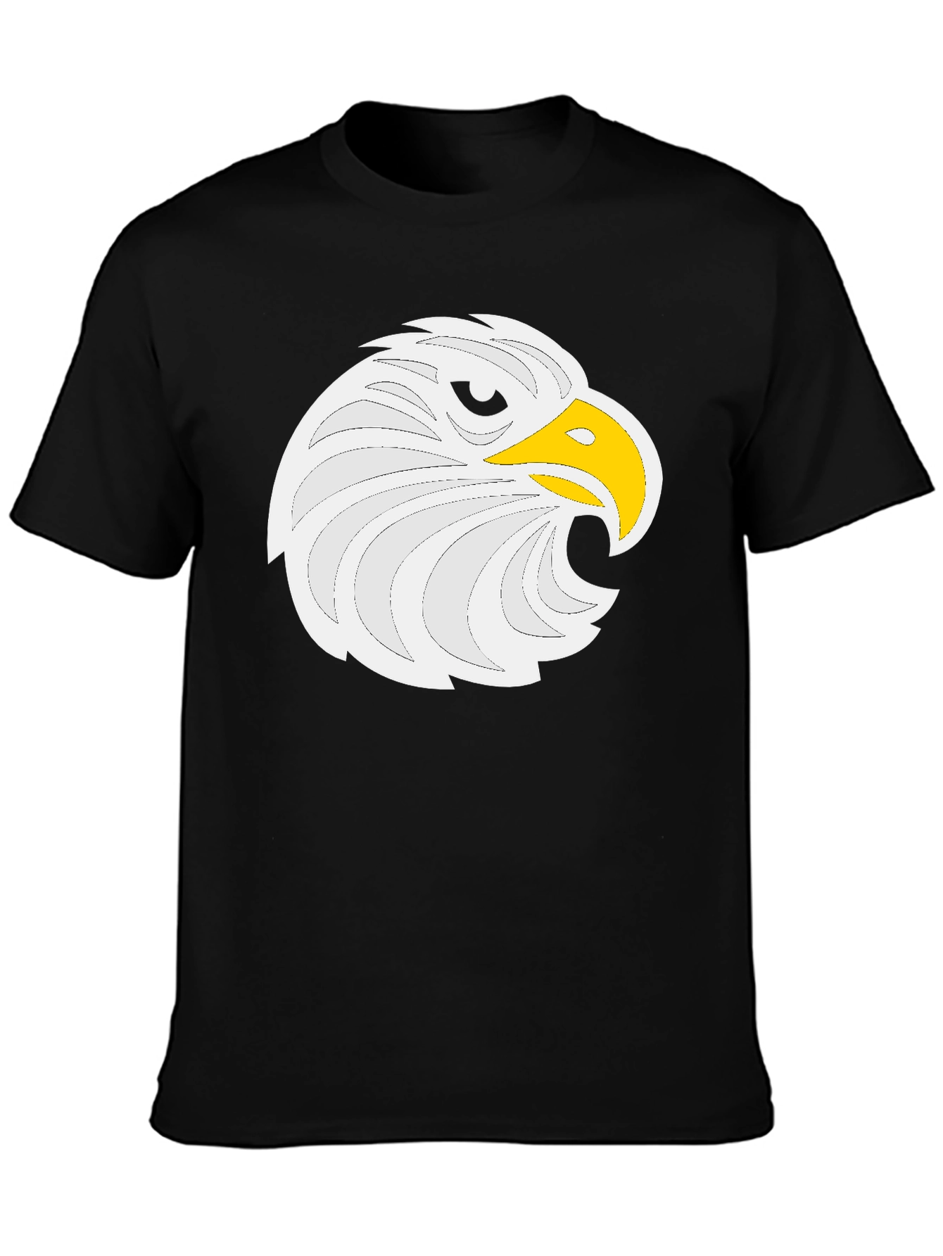 Eagle Head Graphic Tee - Black Cotton Comfort