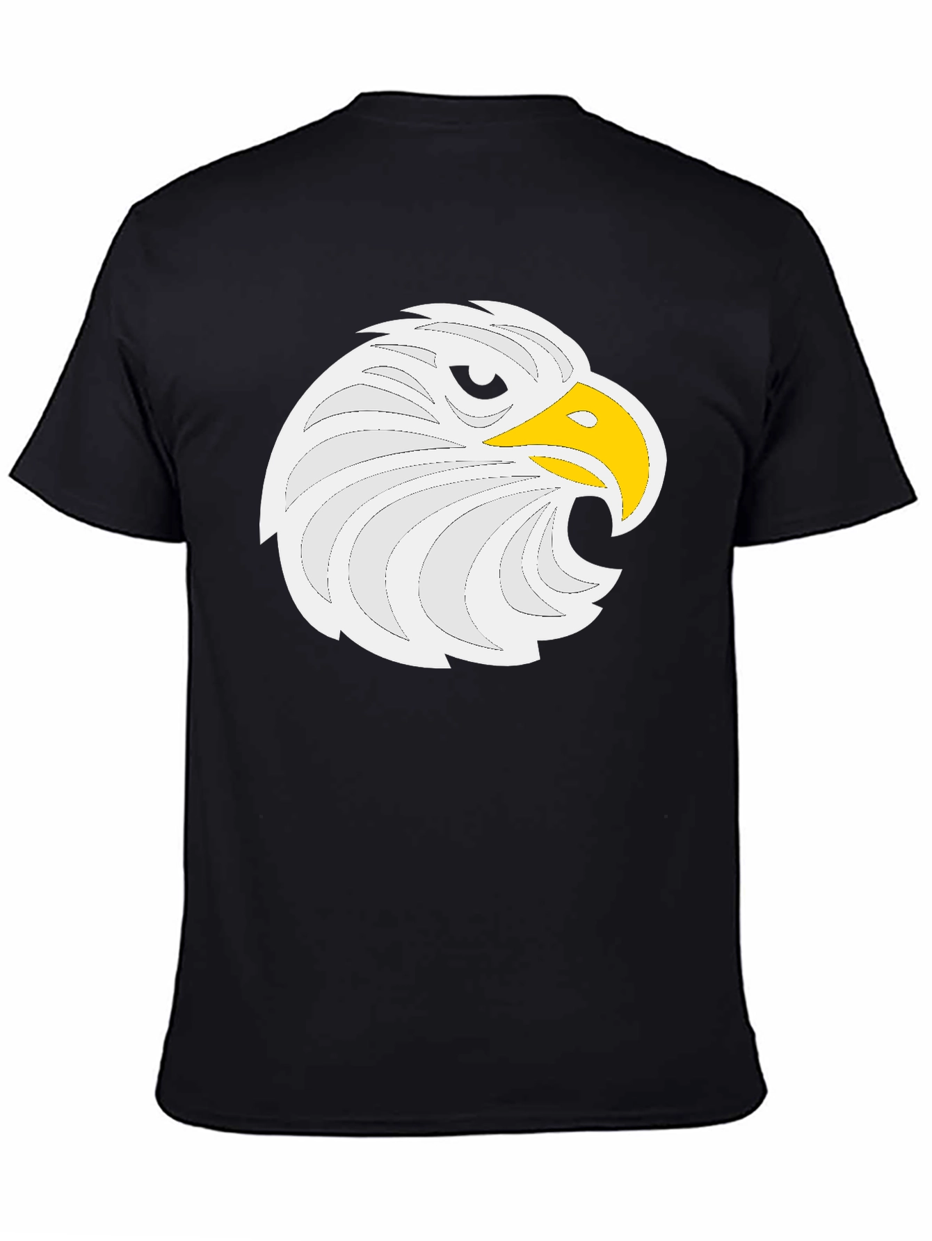 Eagle Head Graphic Tee - Black Cotton Comfort