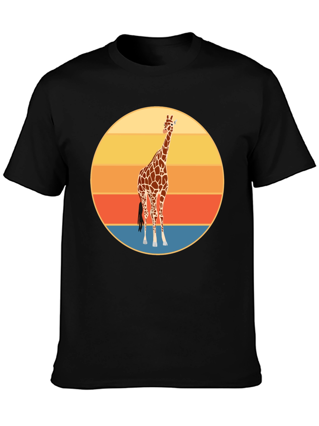 Giraffe Sunset Graphic Tee - Trendy Animal Print