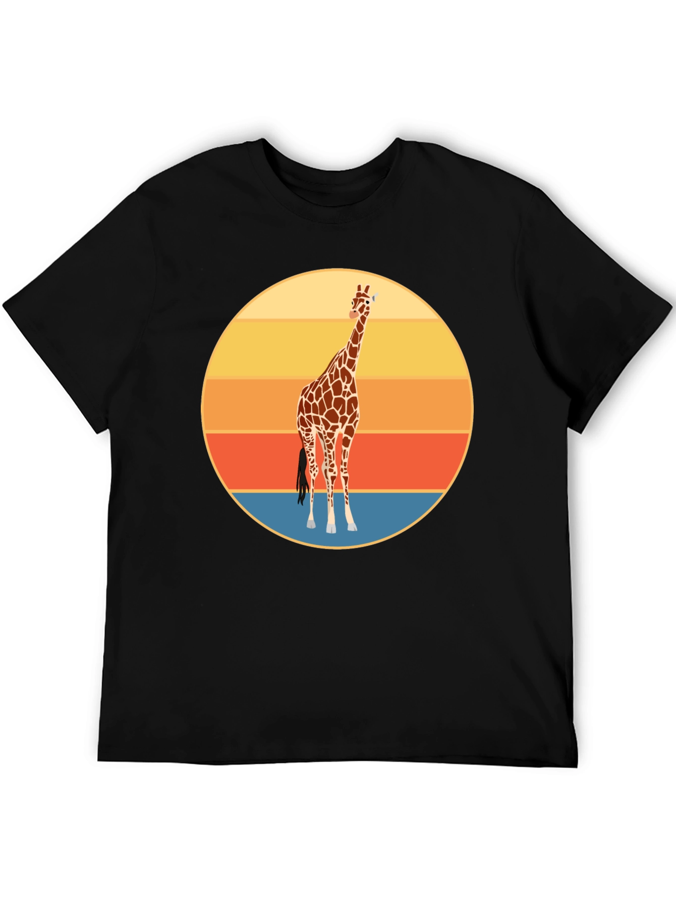 Giraffe Sunset Graphic Tee - Trendy Animal Print