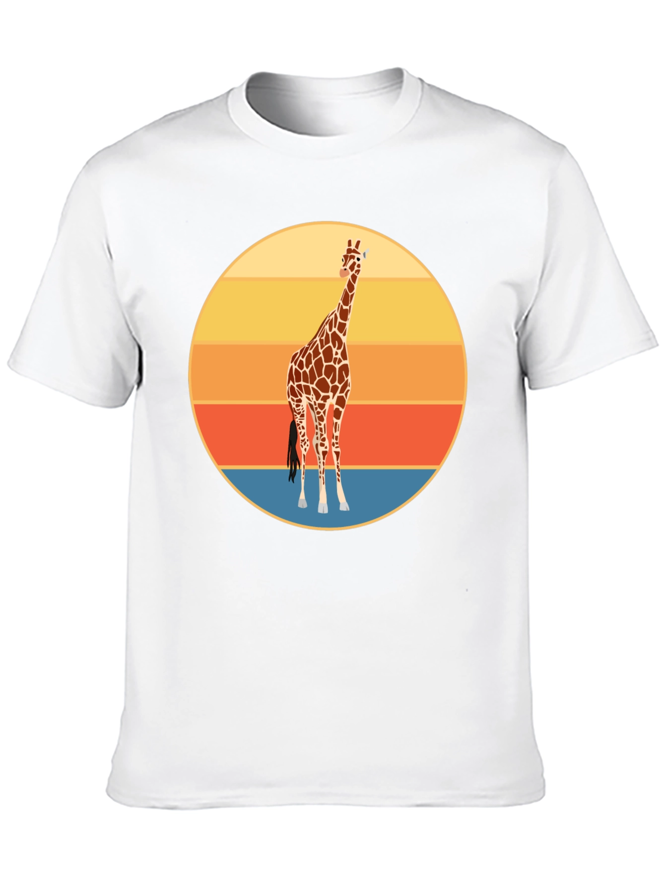 Giraffe Sunset Graphic Tee - Trendy Animal Print