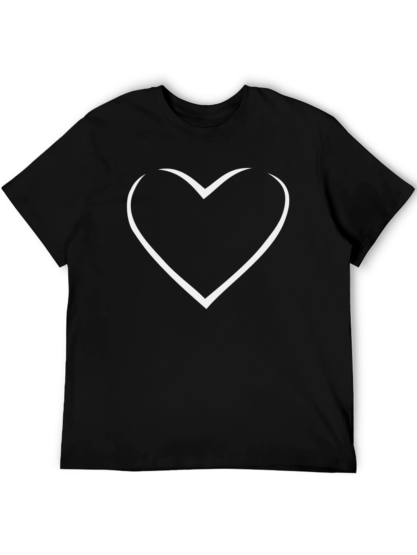 Heart Outline Graphic Tee - Black